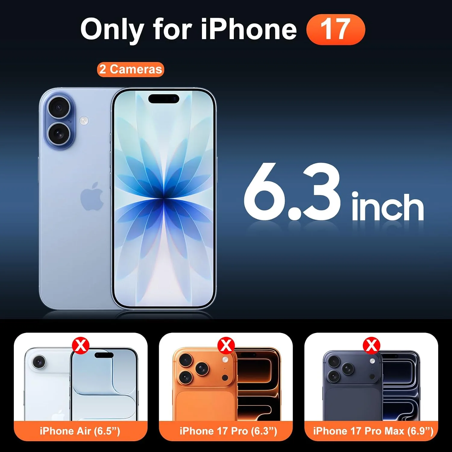 Temdan for iPhone 17 Case with Screen Protector Clear