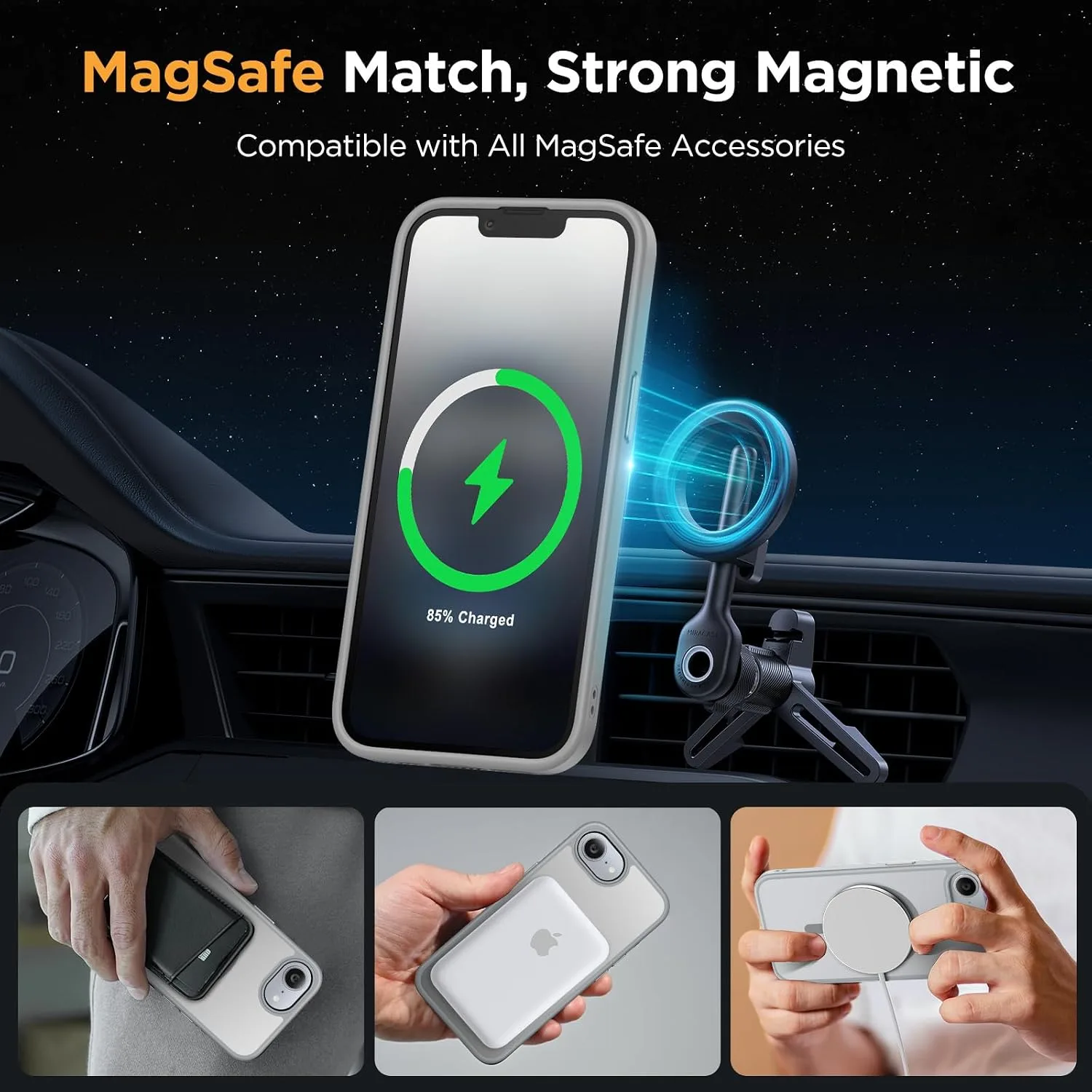 Miracase for iPhone 16e case & iPhone 17e Case for MagSafe [with 2×9H+ Screen Protectors] TOP Military-Grade Protection Shockproof with Velvet Touch for iPhone 16e/17e Phone Case 6.1", Matte Grey