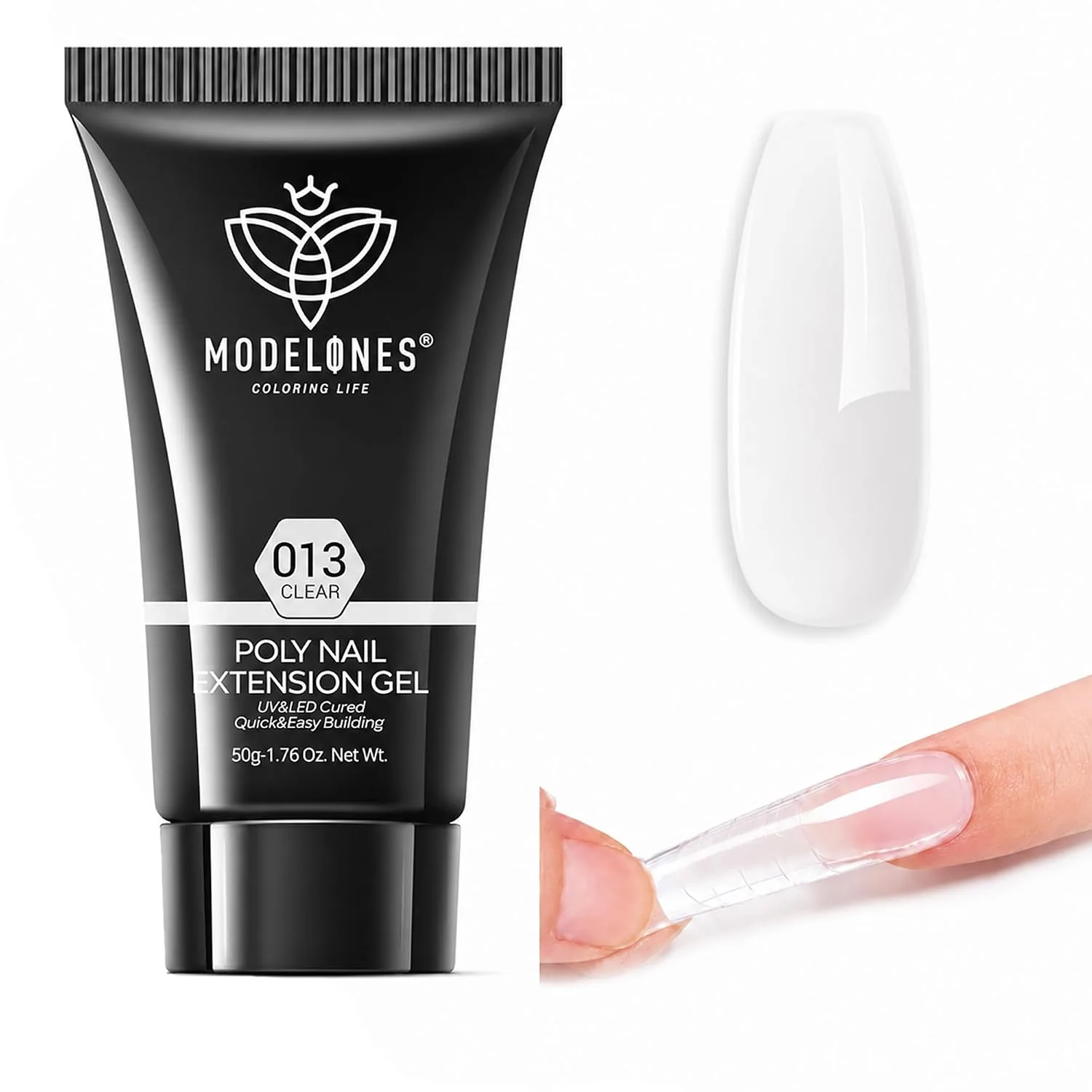 MODELONES Poly Nail Gel Builder 50ML 1.76oz Clear Color