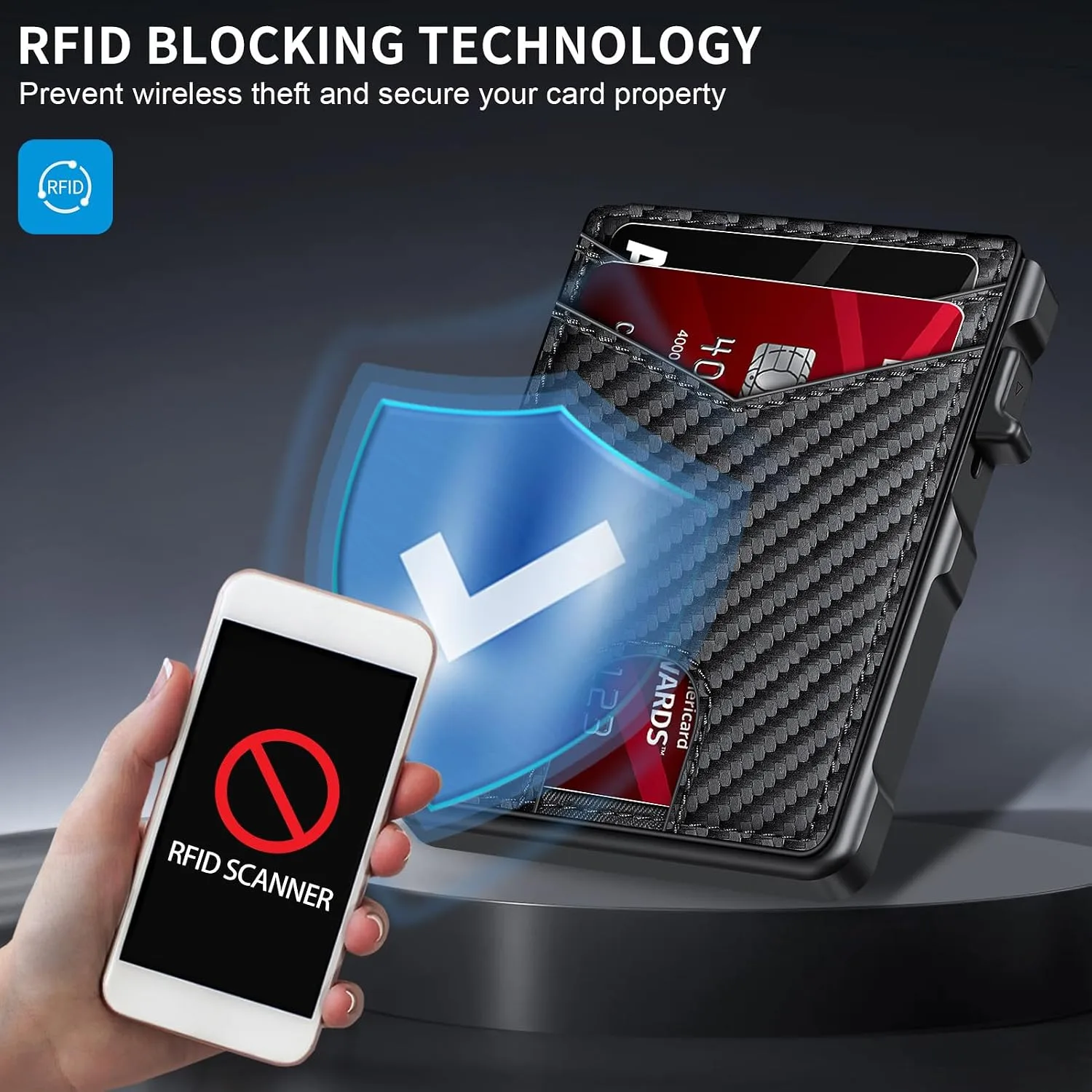 Airtag Wallet for Men Smart Wallet for Air Tag RFID Blocking Minimalist