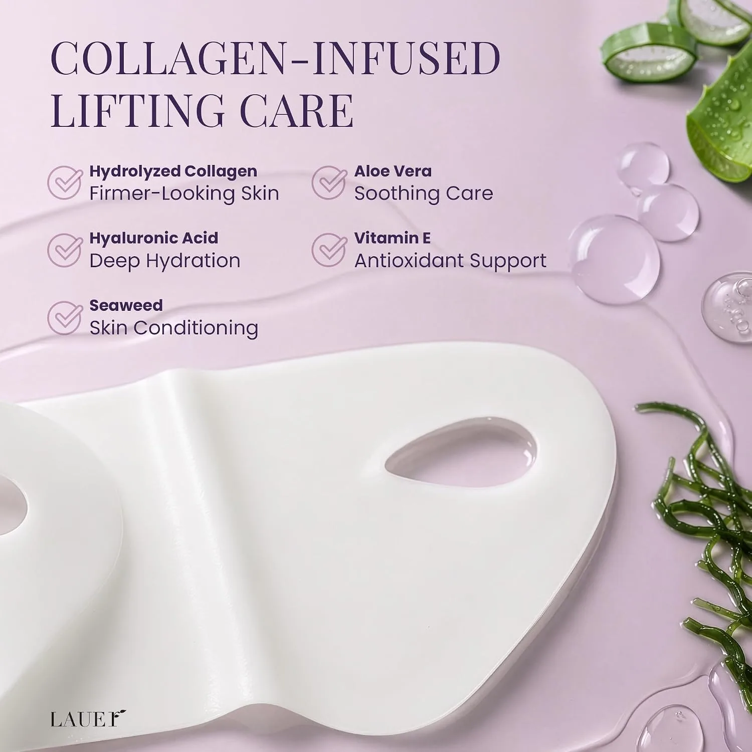 LAUER COSMETIC V Shaped Hydrogel Chin Mask with Collagen, 25 Count