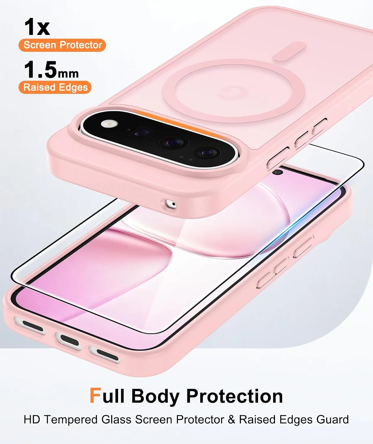 FNTCASE for Google Pixel 11 Pro XL Case Fit for MagSafe Light Pink