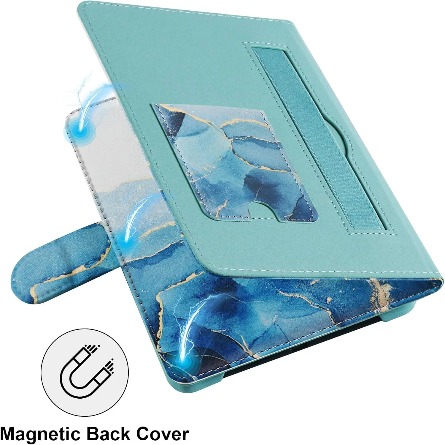 HoYiXi Universal Case for 6-inch Kindle eReader Compatible with Kobo/Voyaga/Pocketbook/Tolino E-Book Reader,6'' eReader Protective Cover with Built-in Card Slot,Dali Blue