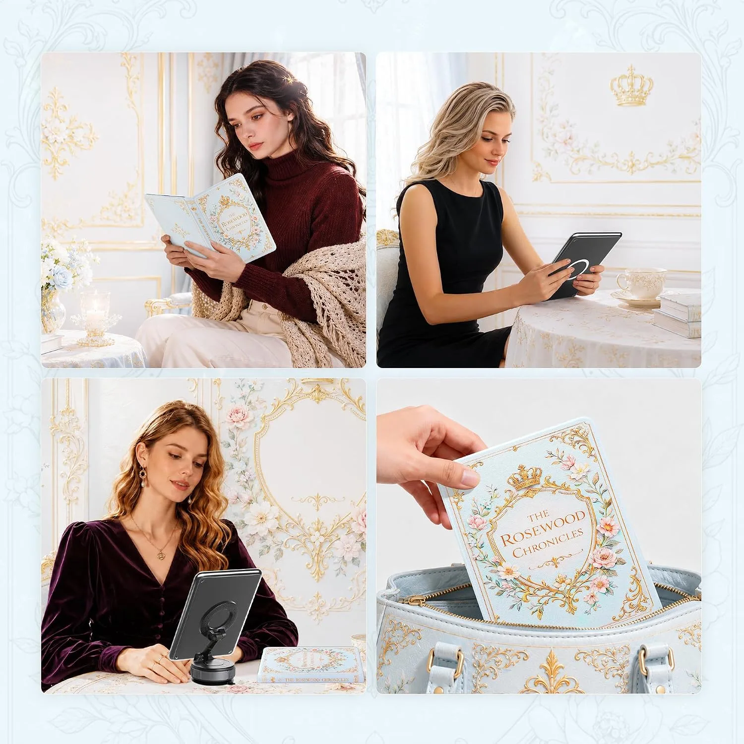 Magnetic Book Cover Case for 7'' Kindle Paperwhite & Colorsoft