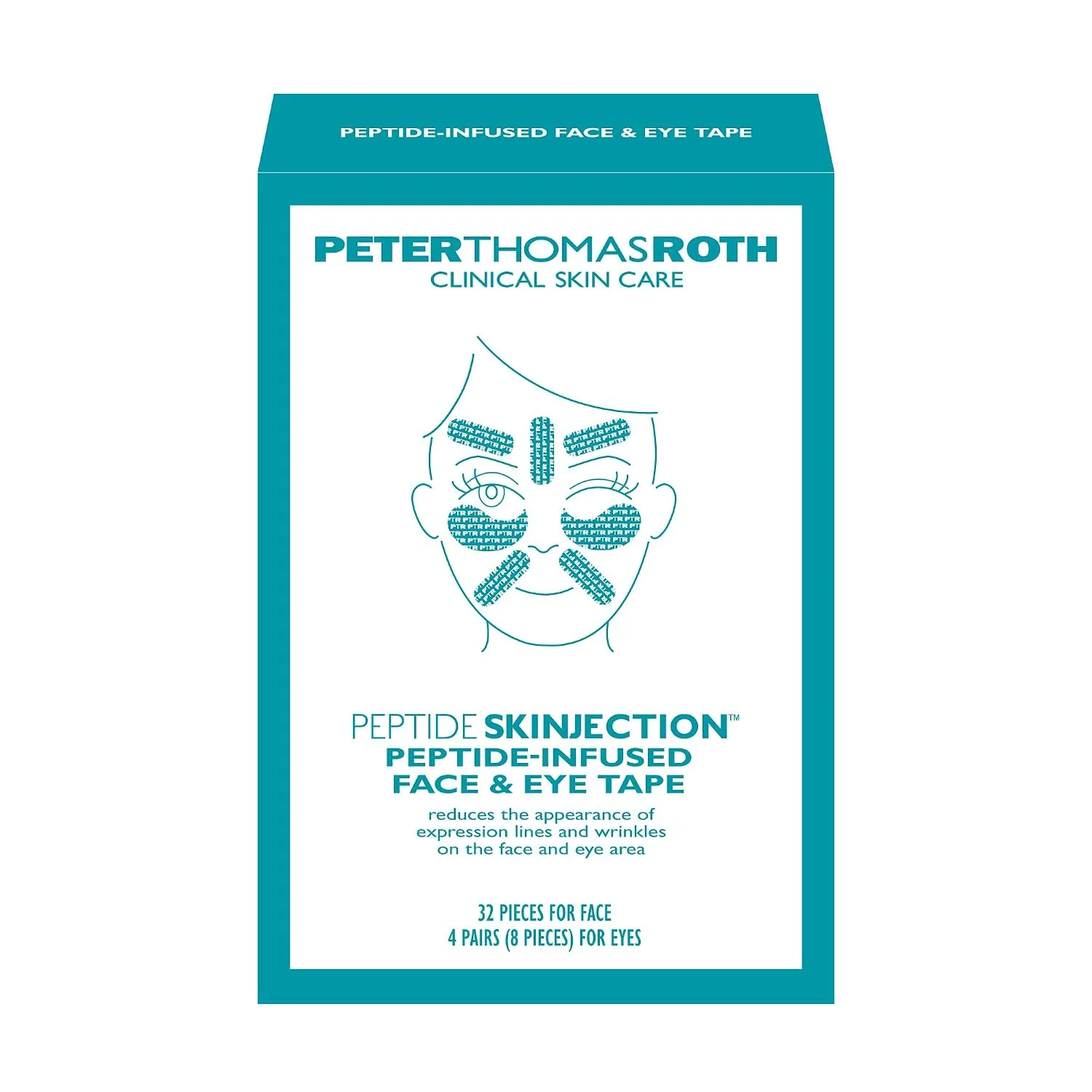 Peter Thomas Roth | Peptide Skinjection™ ​Peptide-Infused Face & Eye Tape | Face Tape For Wrinkles and Aging Skin | Peptide Face Tape