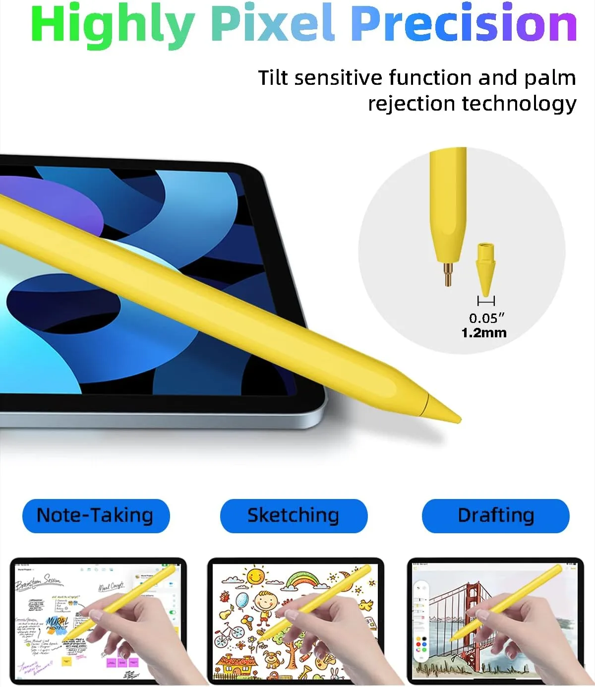 Gnanlen iPad Pencil 2nd Generation with Magnetic Wireless Charging,Same as Apple Pencil 2nd Generation,Stylus Pen Compatible with iPad Pro 11in 1/2/3/4,iPad Pro 12.9in 3/4/5/6,iPad Air 4/5,iPad Mini 6