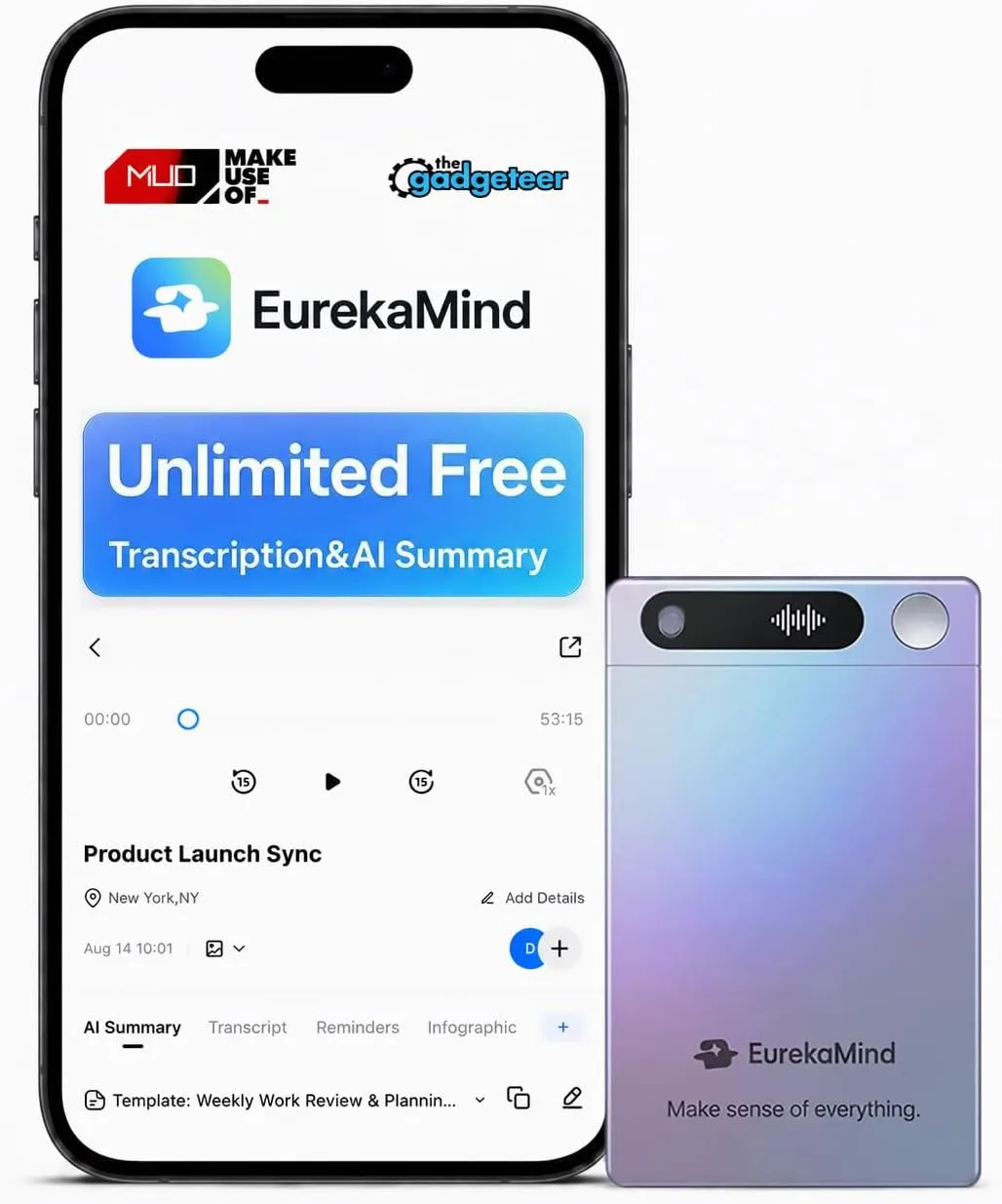 AI Voice Recorder, Note Taker for Meetings, Unlimited Transcription