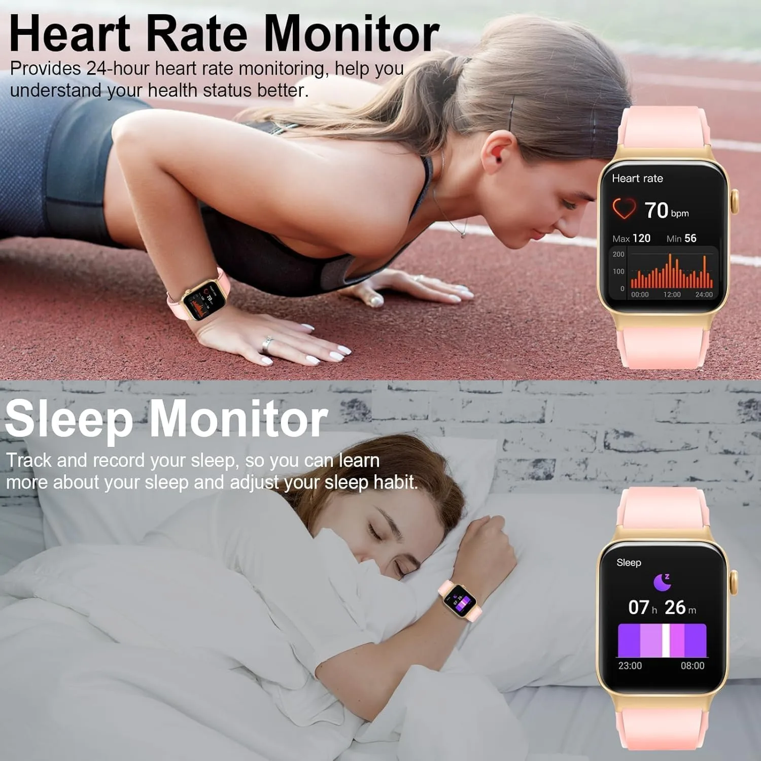 Smart Watch for Men Women, 1.85"Smartwatch with Answer/Make Call Watches