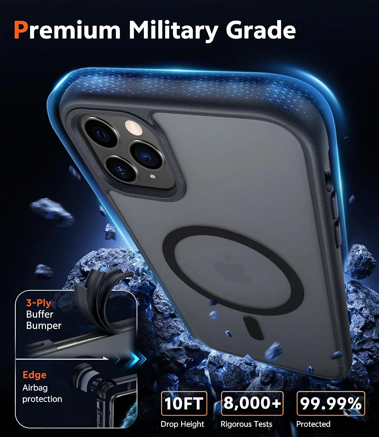 FNTCASE for iPhone 11 Pro-Max Case Matte Slim Compatible with Magsafe