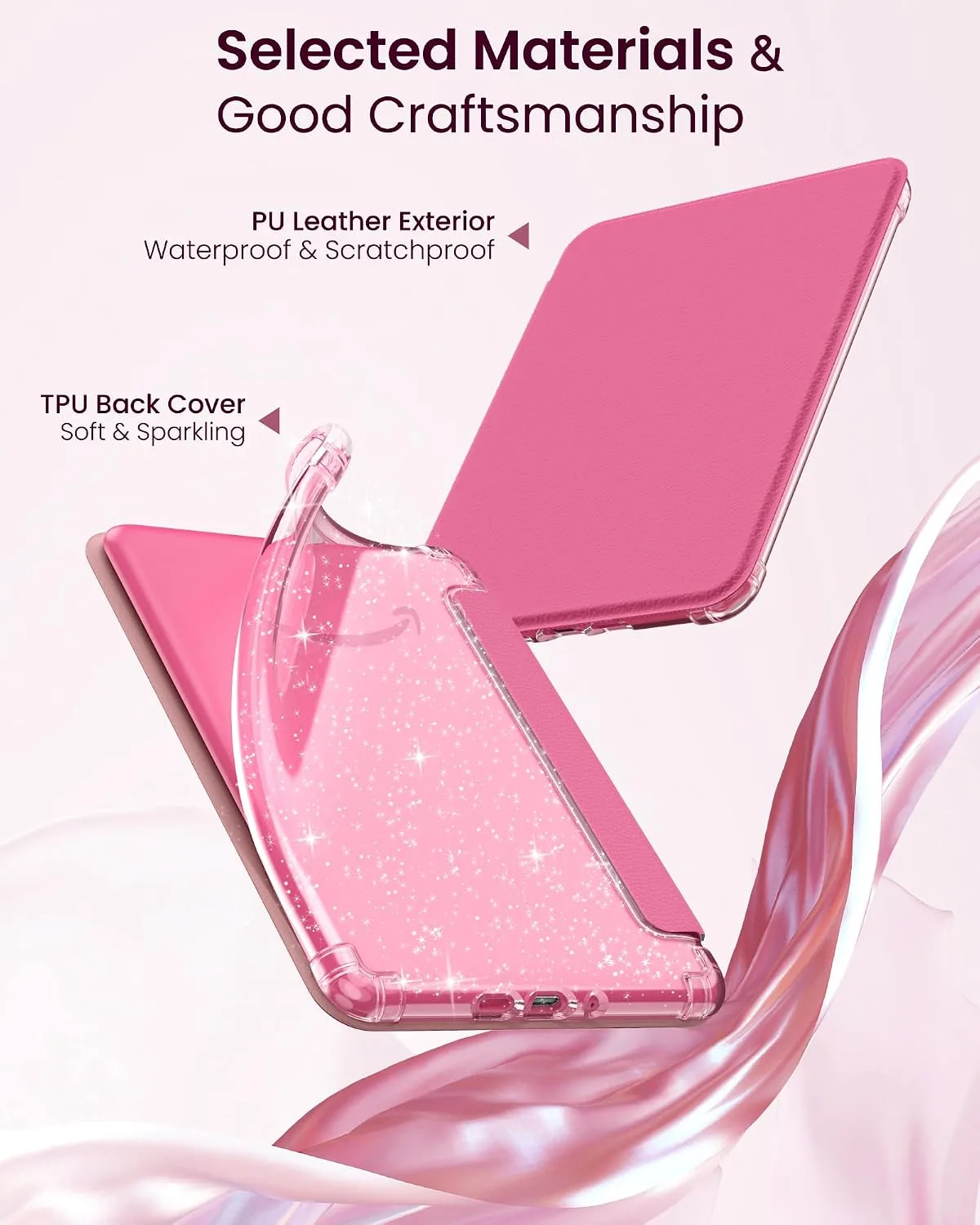 MoKo Case for 7" Kindle Paperwhite 12th Gen & Colorsoft 2024, Magenta