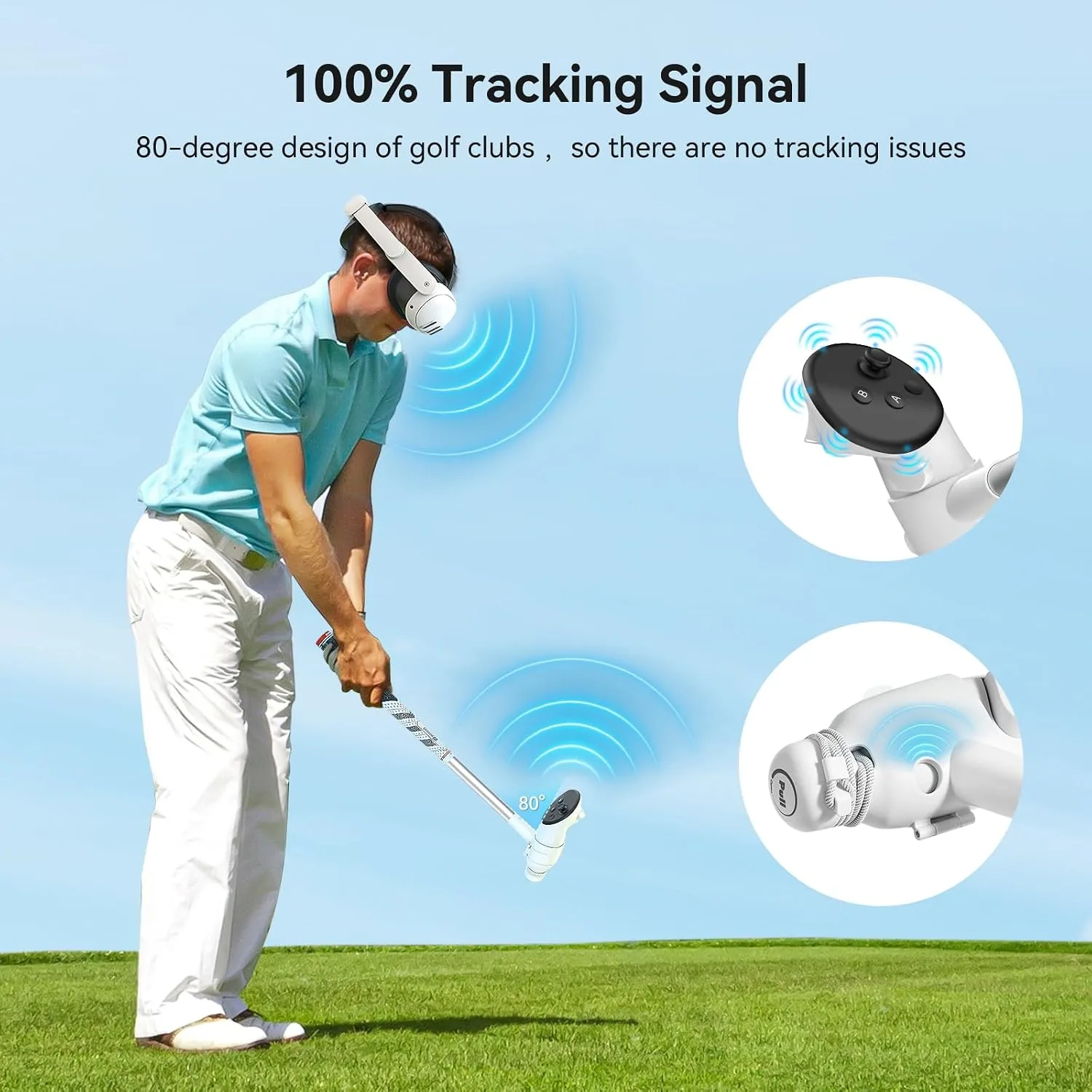 AMVR VR Golf Club Attachment Compatible with Meta/Oculus Quest 3S/Quest 3