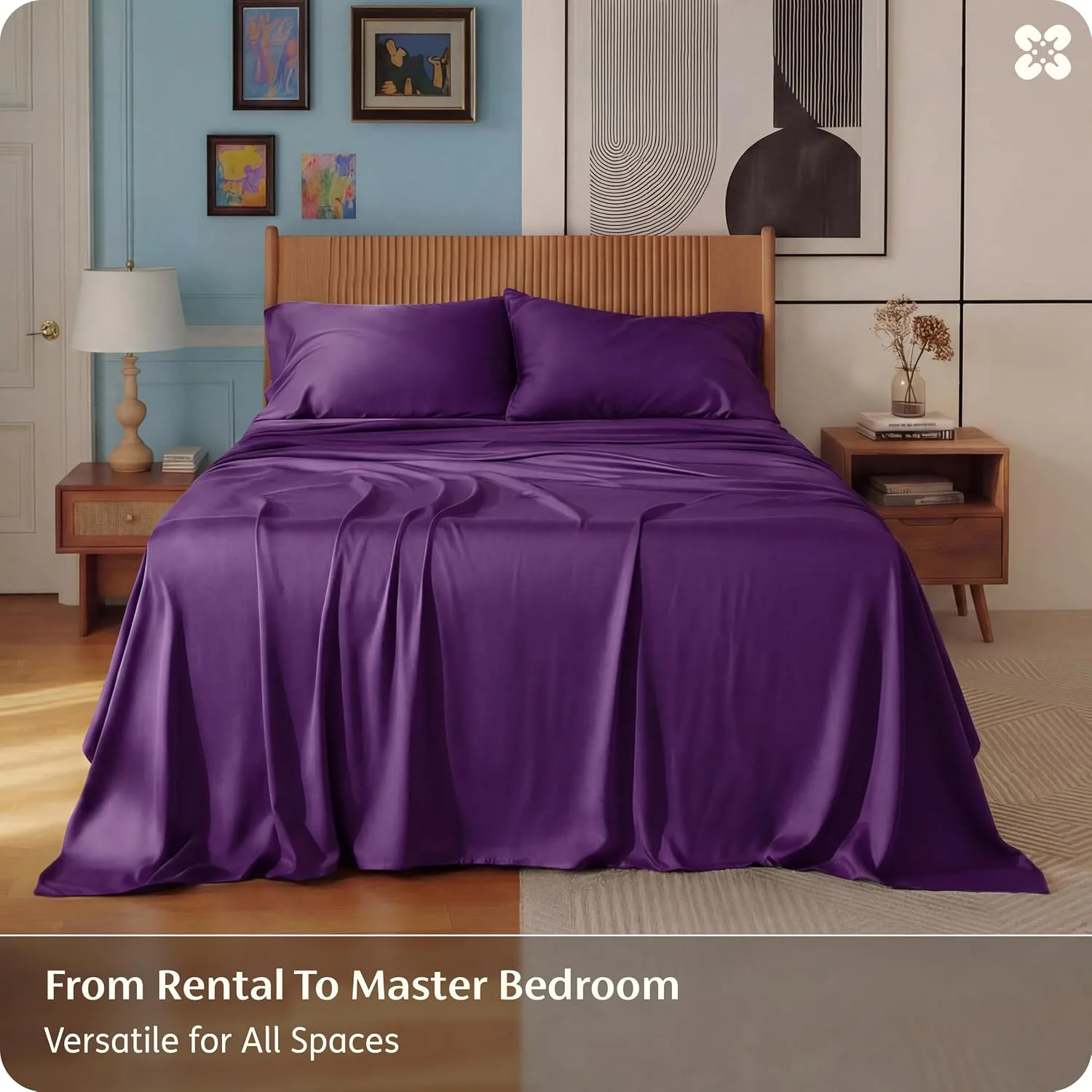 Bedsure PureWoven 100% Rayon Derived from Bamboo, Full Size Sheets, 4 PCS