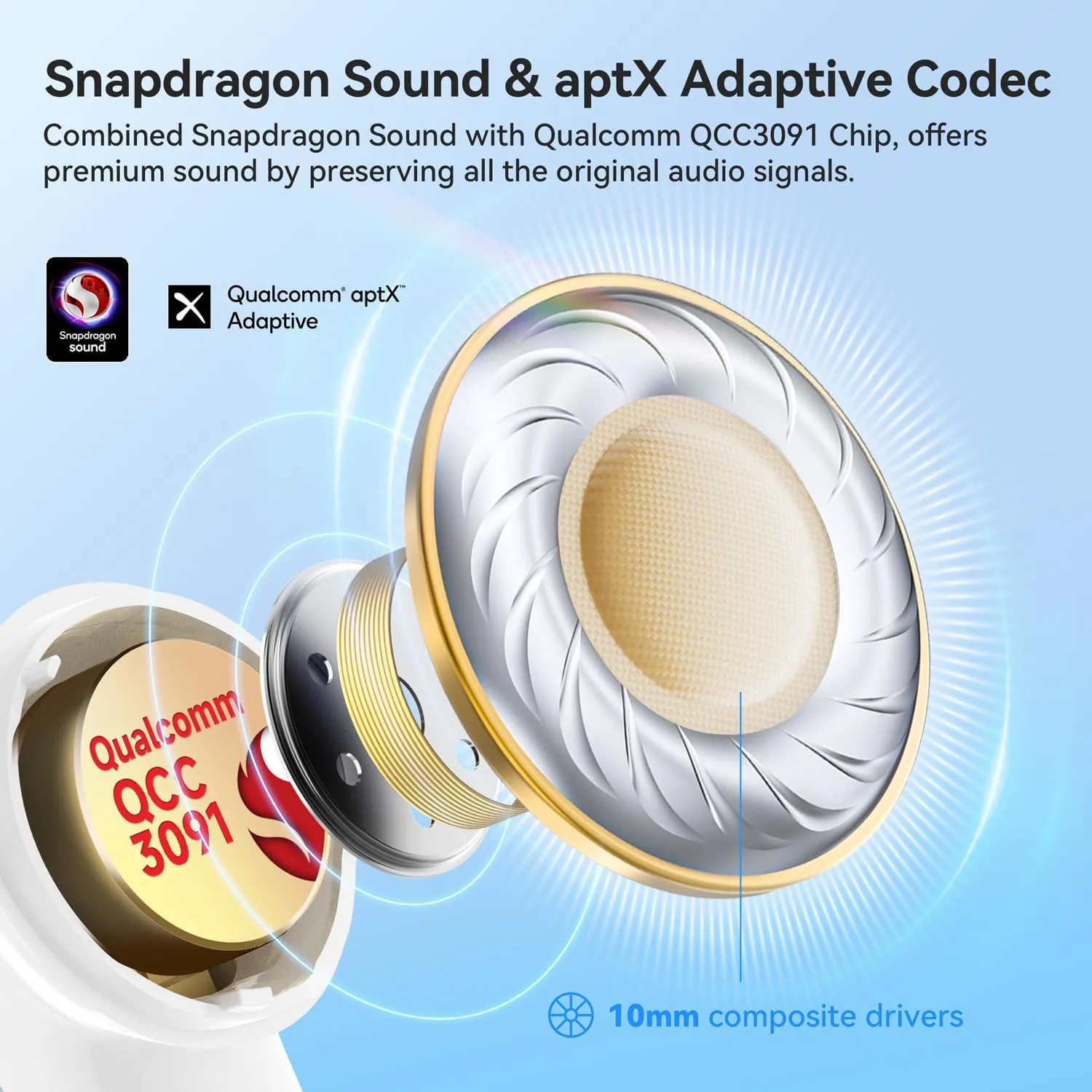 EarFun Air Pro 4 Adaptive Hybrid Noise Canceling Wireless Earbuds, 6 Mics