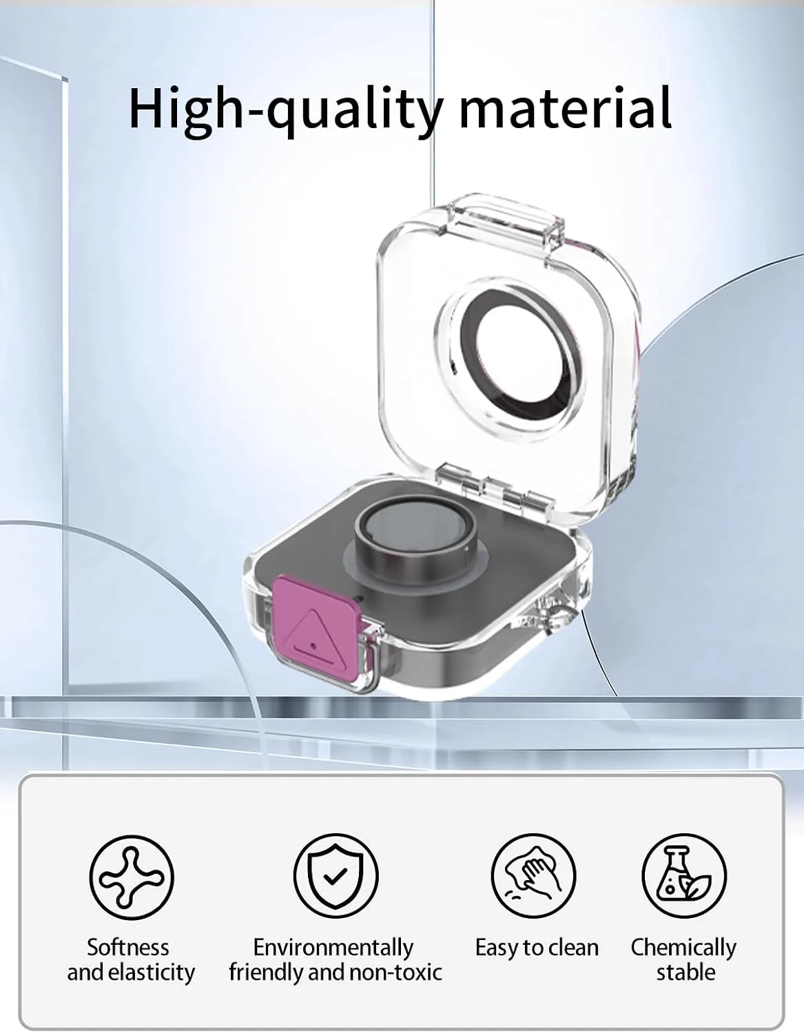 Compatible with Oura Ring 4 Charger,Full Body Shockproof Protective Integrated Switch Protective Cover，with Lanyard,Purple