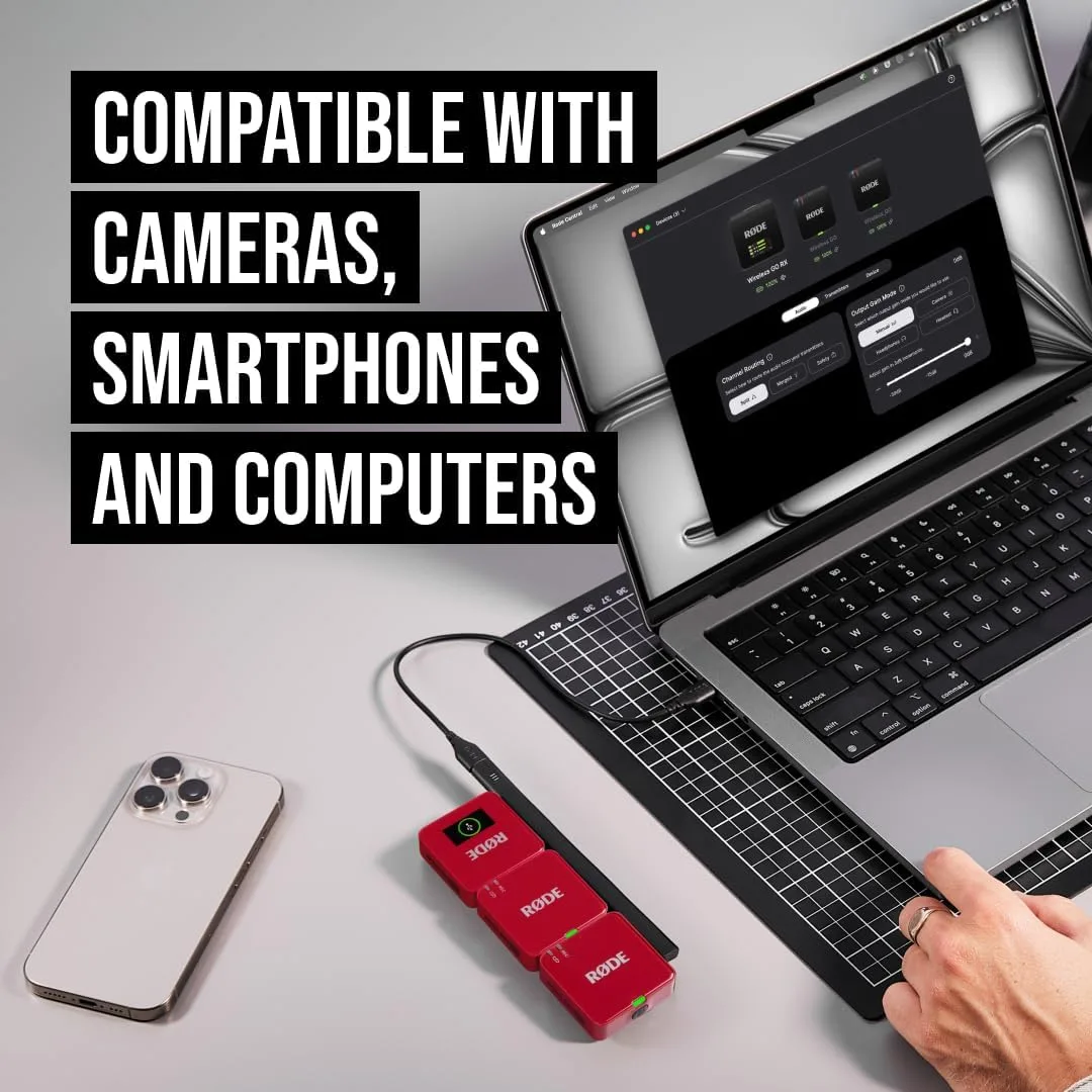 RØDE Wireless GO (Gen 3) Compact Wireless Microphone, 32-Bit Float, Red