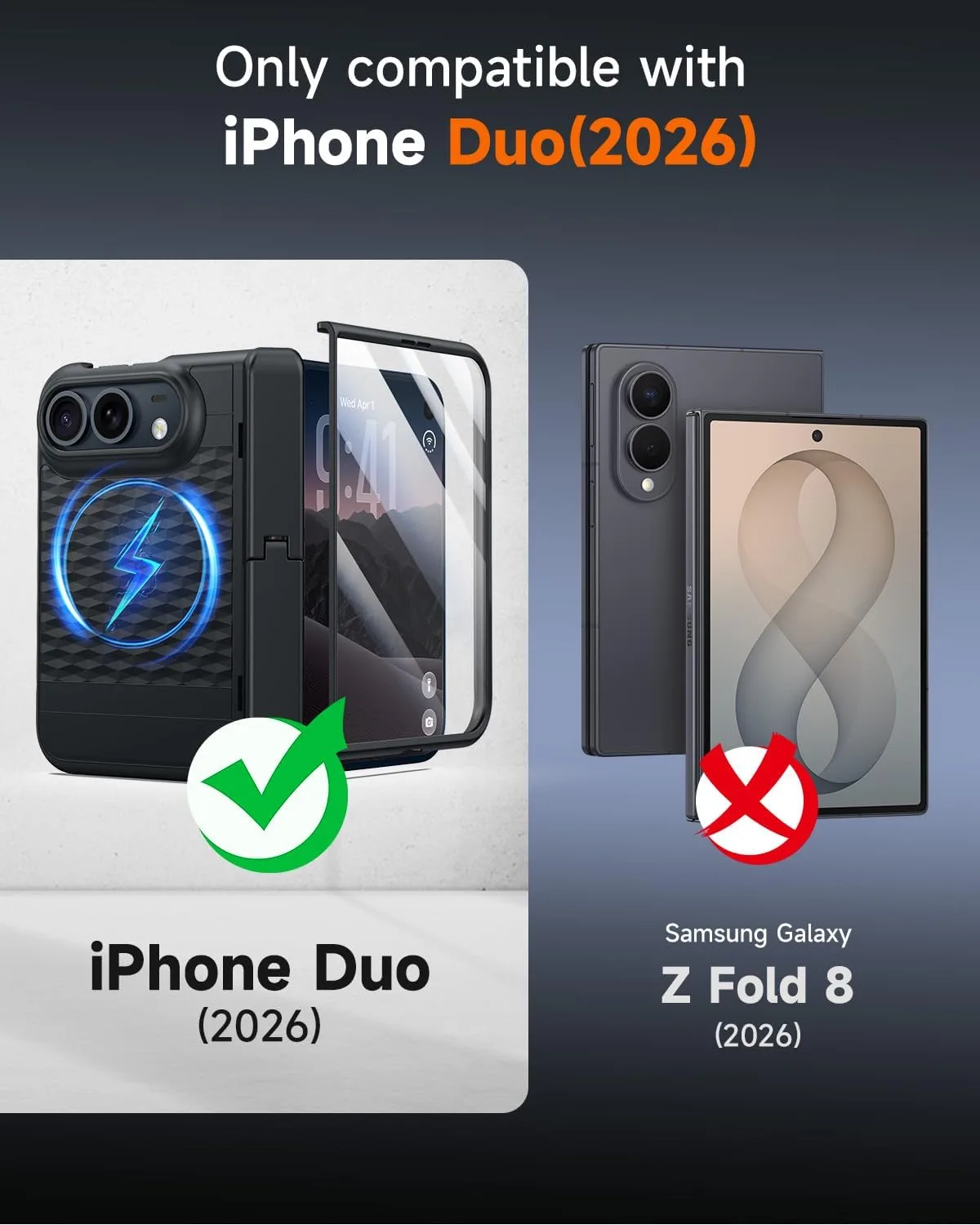 seacosmo for iPhone Duo Case Stand with Screen Protector Black