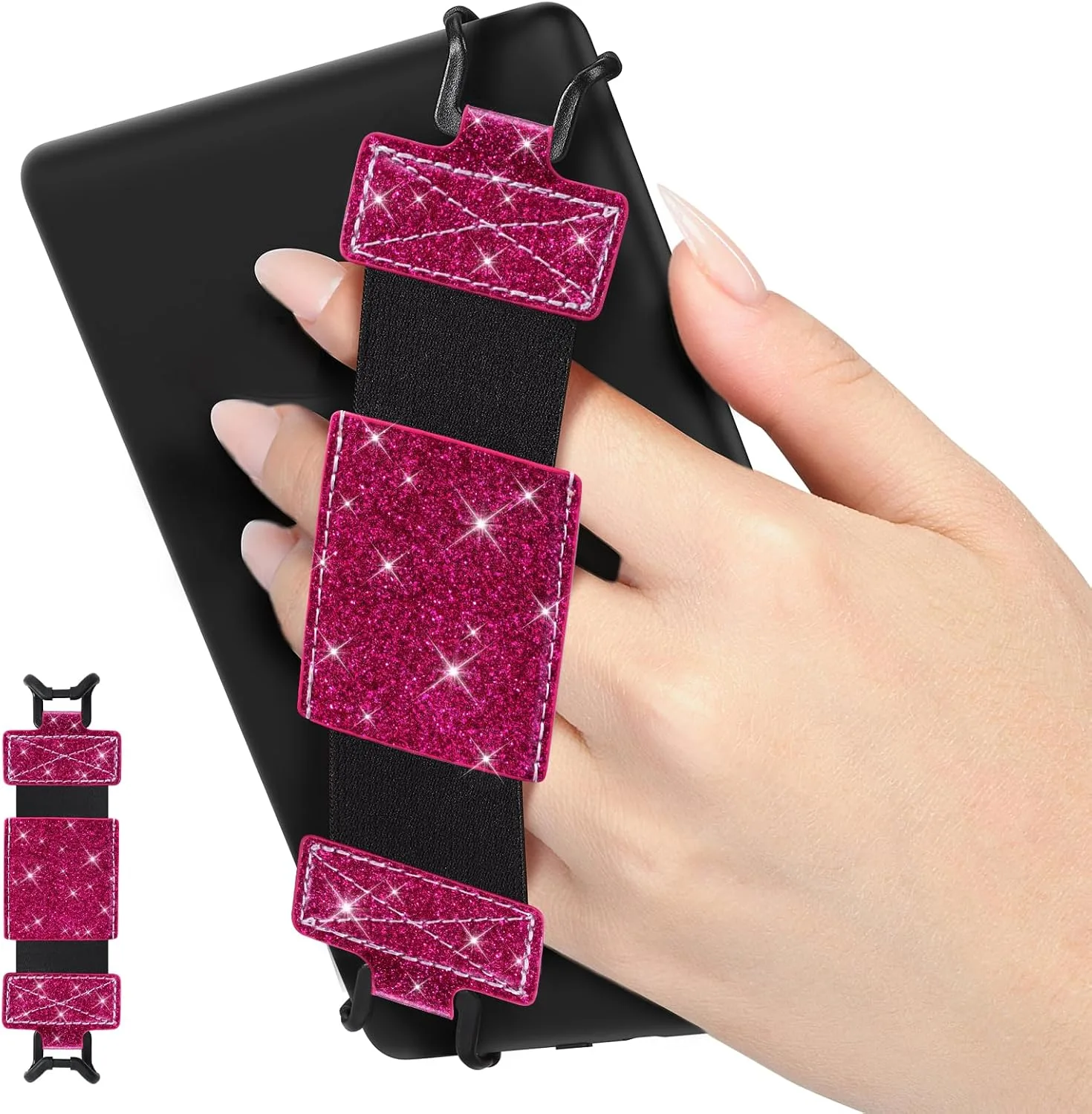 MoKo Soft Hand Strap for 6-8" Kindle eReaders Fire Tablet, Flash Rose