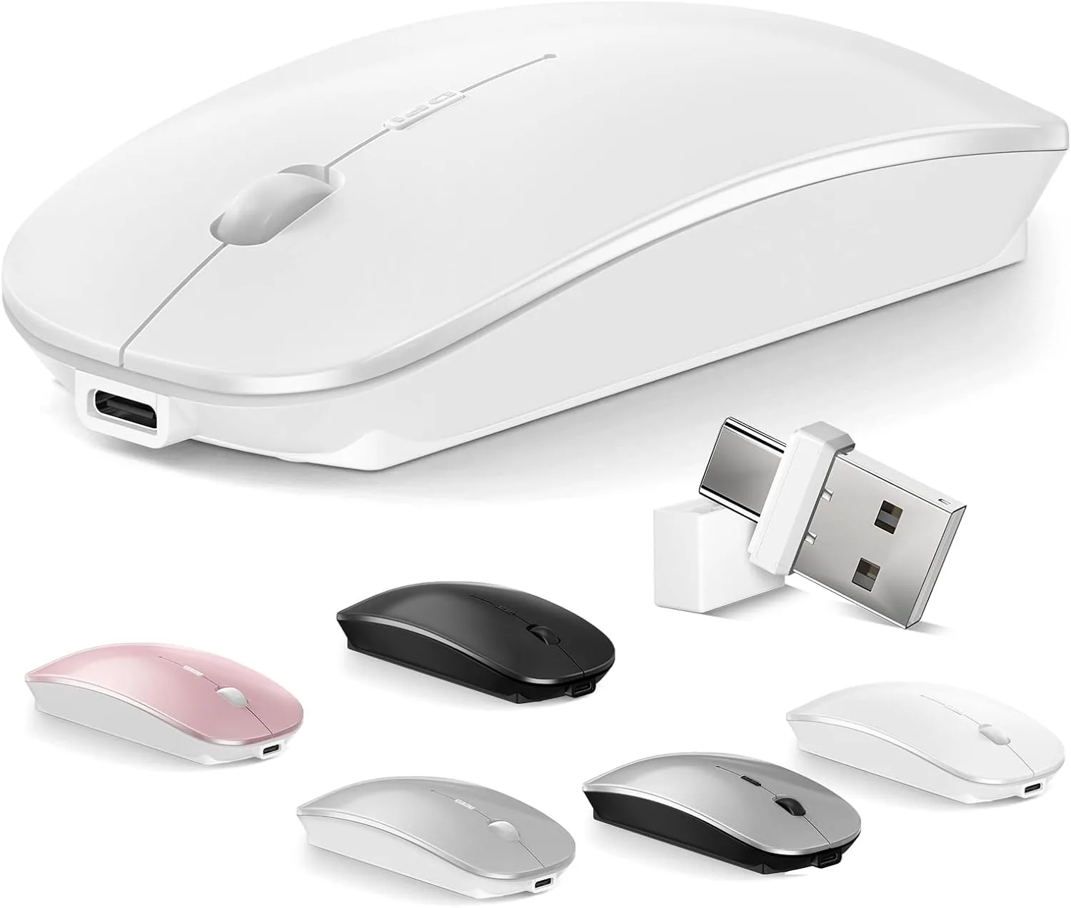 Mouse for MacBook Wireless Bluetooth Mice Laptop Mac Pro PC iPad Dual Mode