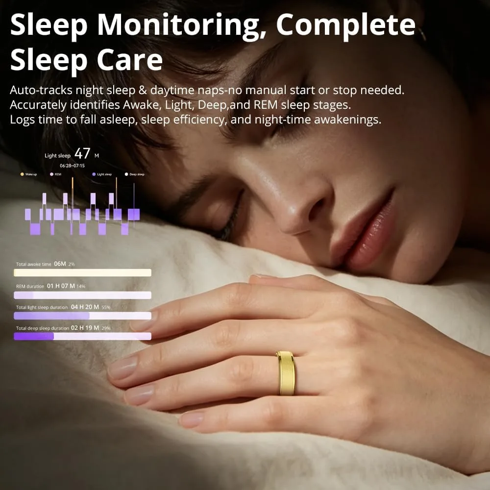 COLMI Ring 2 Radiant Smart Ring, Smart Ring for Women & Men, No App Fee.