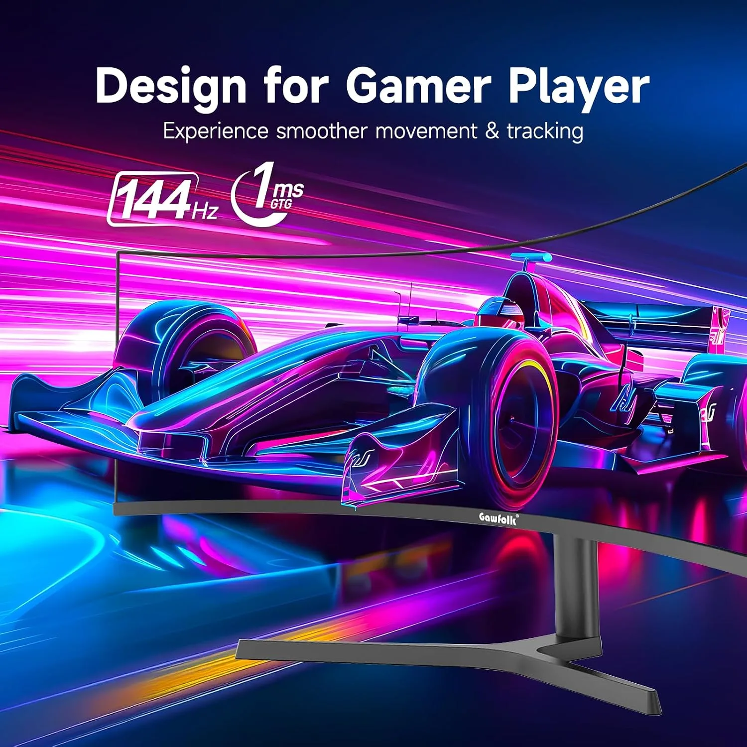 Gawfolk 37.5 Inch Gaming Curved Monitor 3840×1600p 144Hz PC Monitor