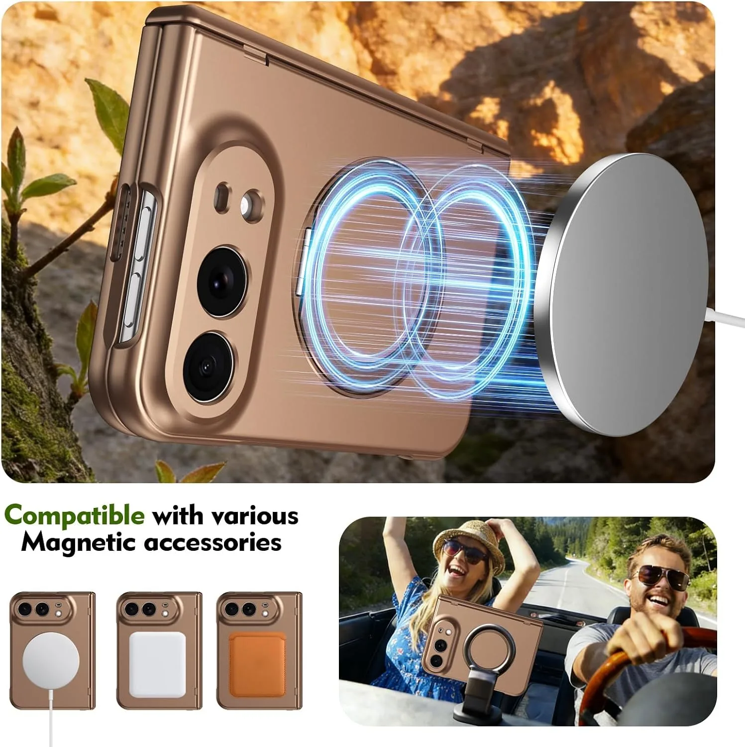 for iPhone Duo Case with Hinge Protection, Gold