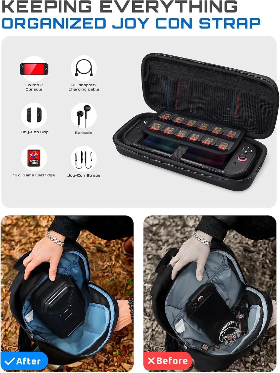 SUPCASE Pro Edition Carrying Case for Nintendo Switch 2 2025, Black