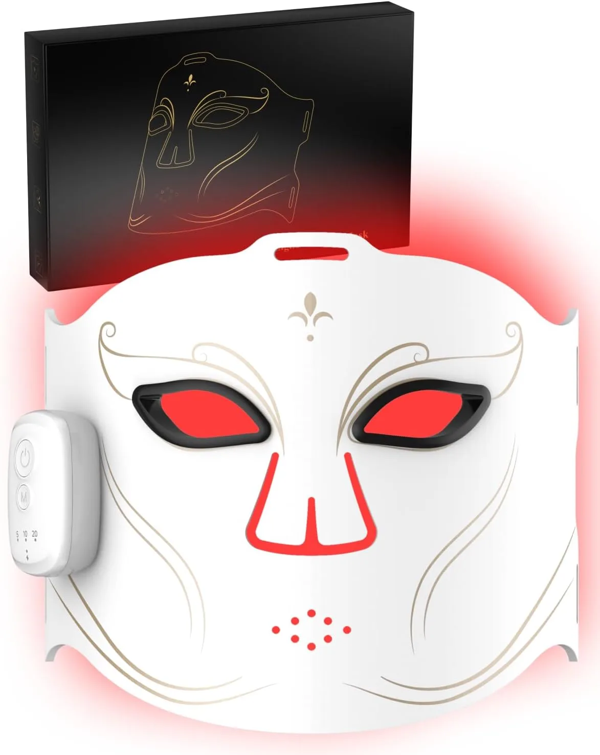 Red Light Therapy Mask for Face, Wireless LED Face Mask with 3 Light Modes