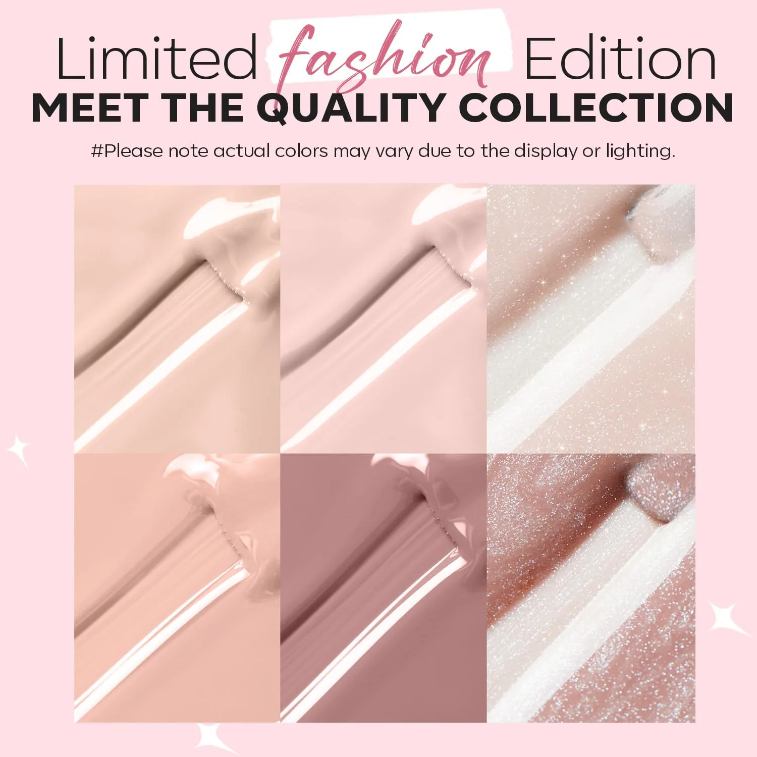modelones Nail Polish Set, 6 Colors Bubble Bath Nude Glitter Nail Polish