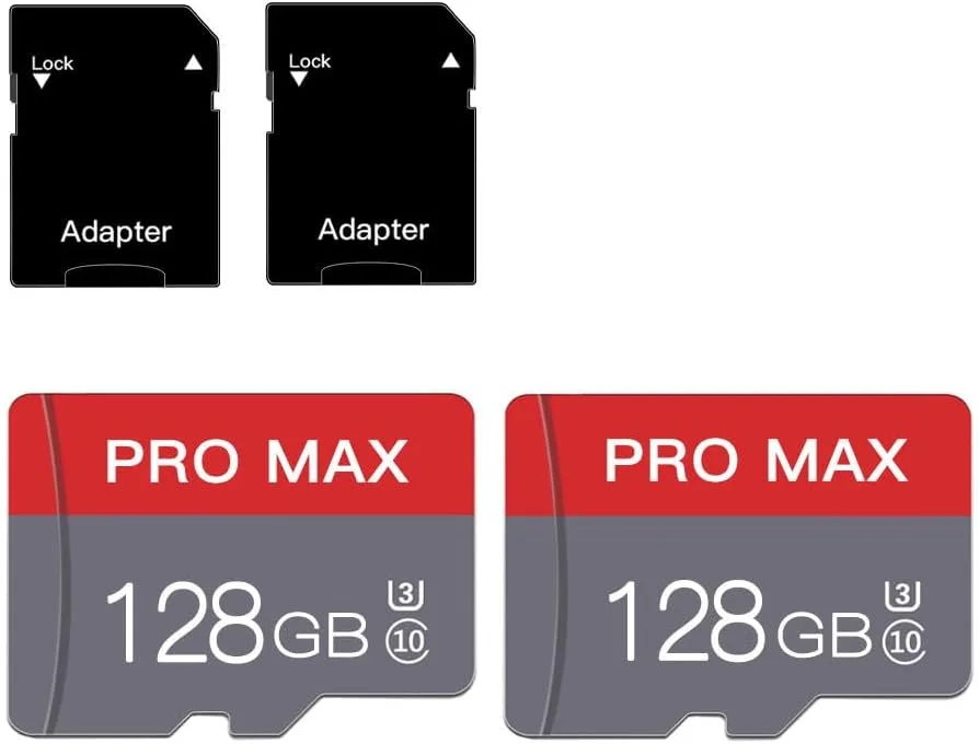2-Pack 128GB Micro SD Card Memory Card with Adapter High Speed Class 10 for Smartphone, Security Cam, Tablet，Dash Cam & MP3 Player