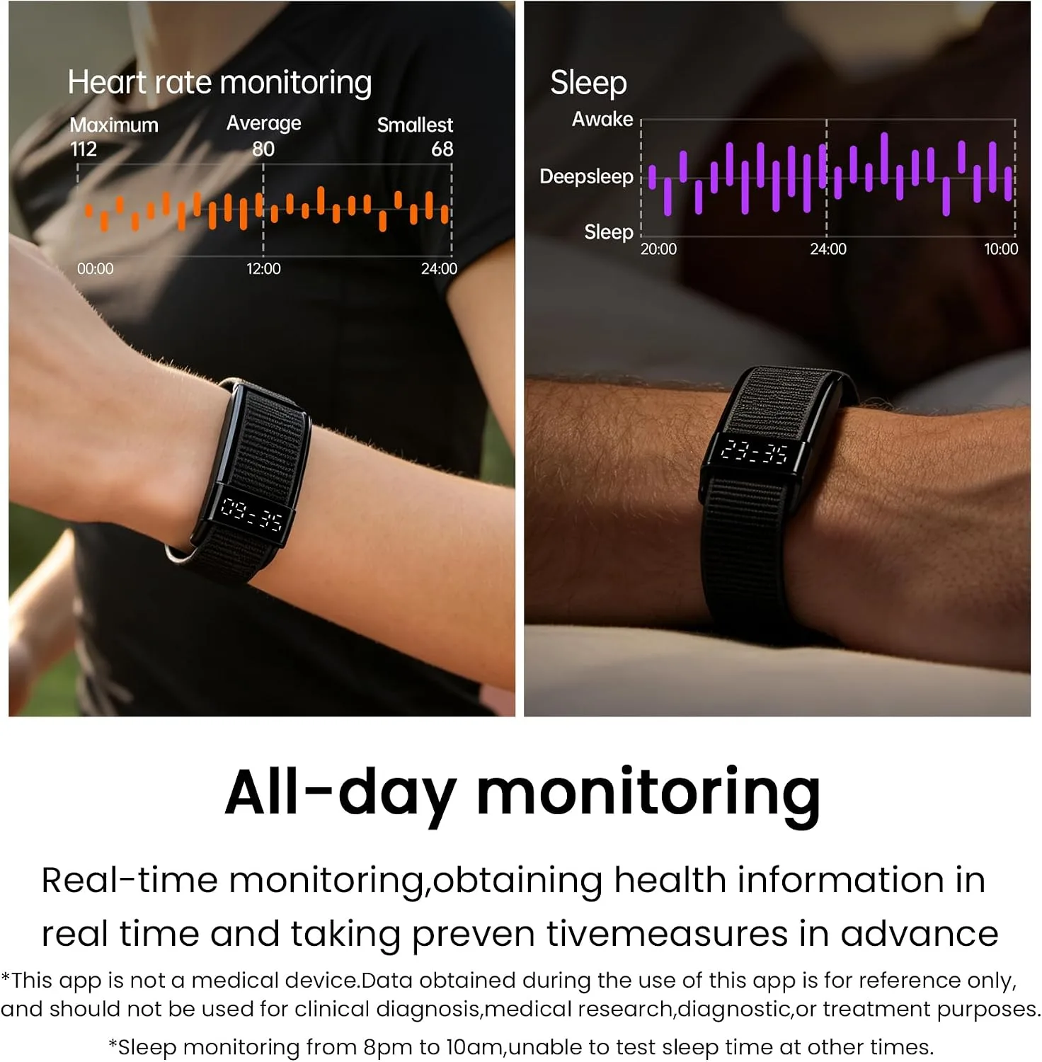 Smart Bracelet for Men Women Health Band Activity Fitness Tracker