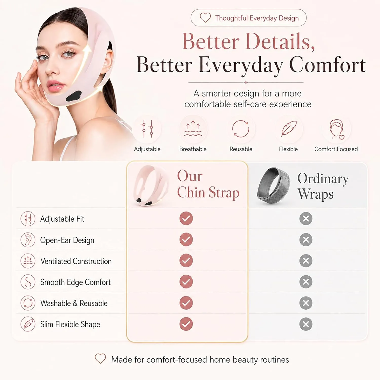 Silicone V-Line Neck Lifting Mask Jaw Support Sleeping Face Tape for Women Breathable Elastic Chin Contour Band Lightweight Soft Stretch Overnight Ergonomic Wearable Contouring Accessory