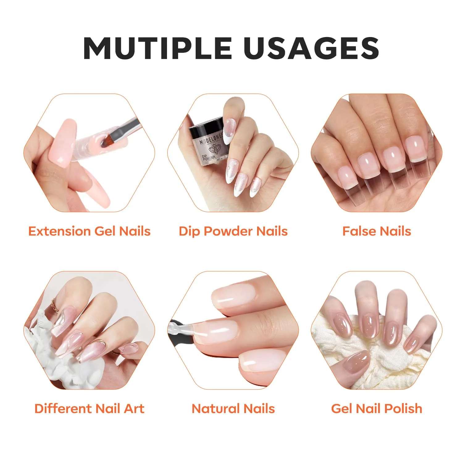 modelones Fiber Rubber Base Gel for Nails, 15ml Clear Glass Rubber base Gel