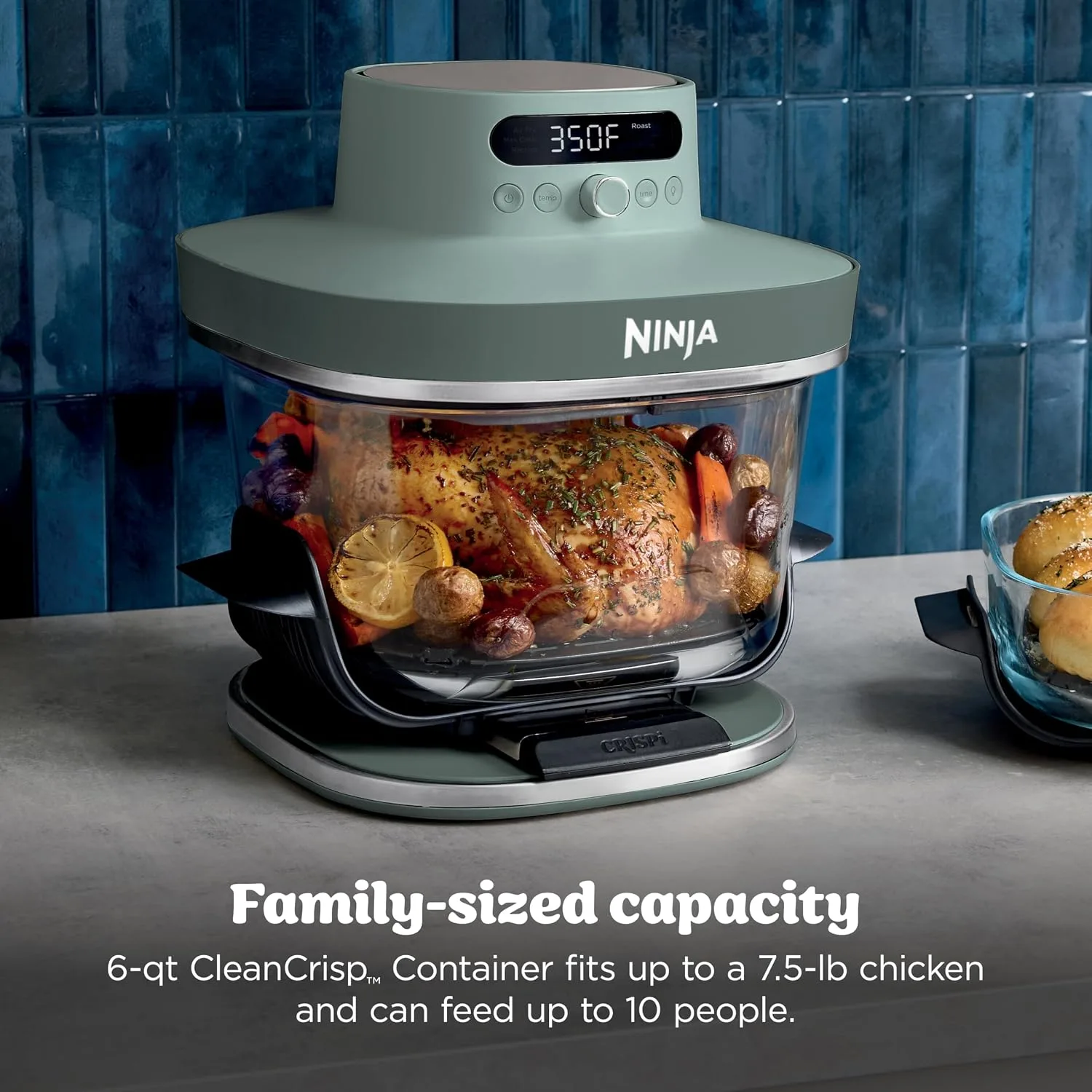 Ninja Crispi Pro Glass Air Fryer, 6-in-1, Ash Grey, AS101DG
