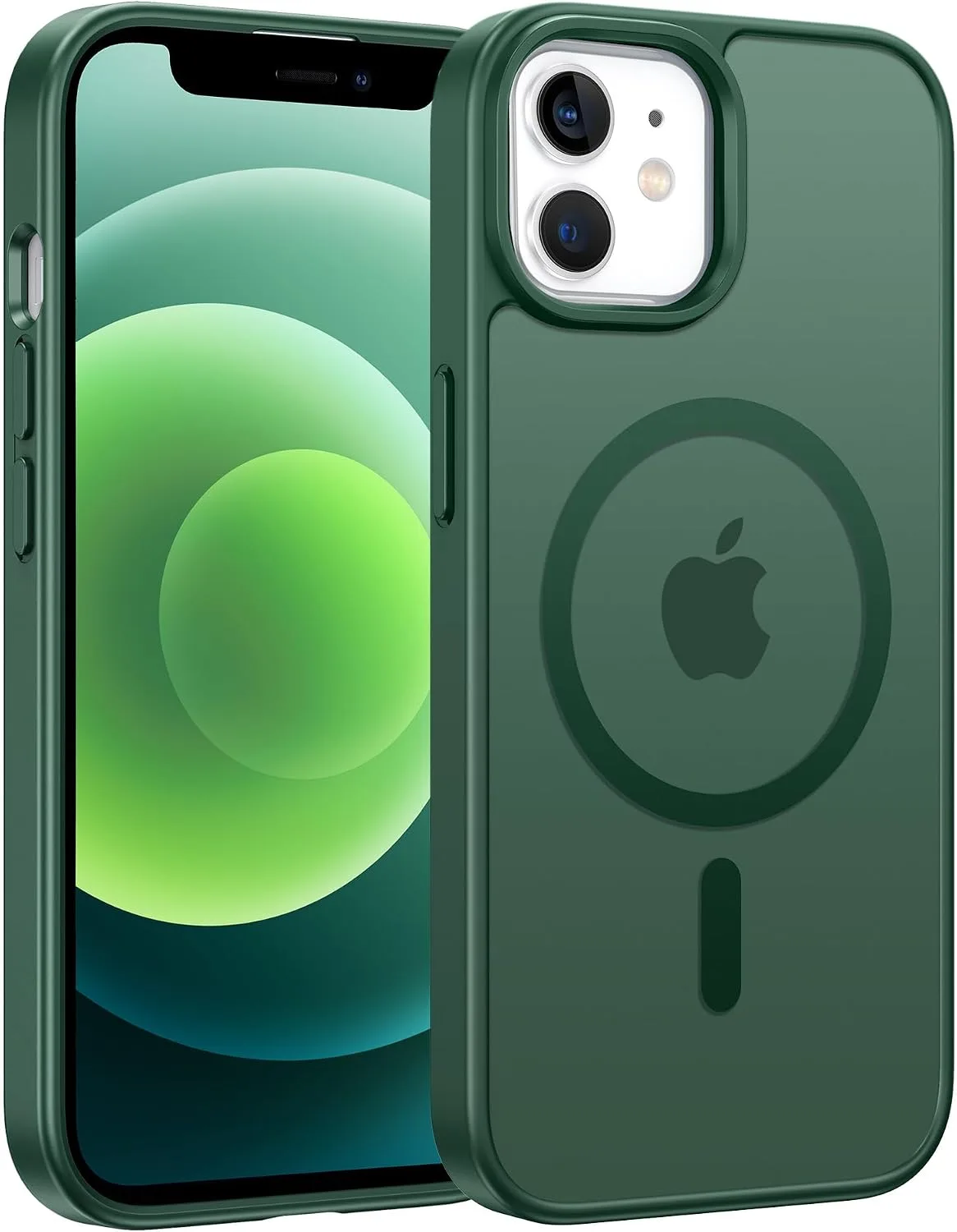 Carcasa Fntcase para iPhone 12/iPhone 12 Pro Verde compatible con MagSafe