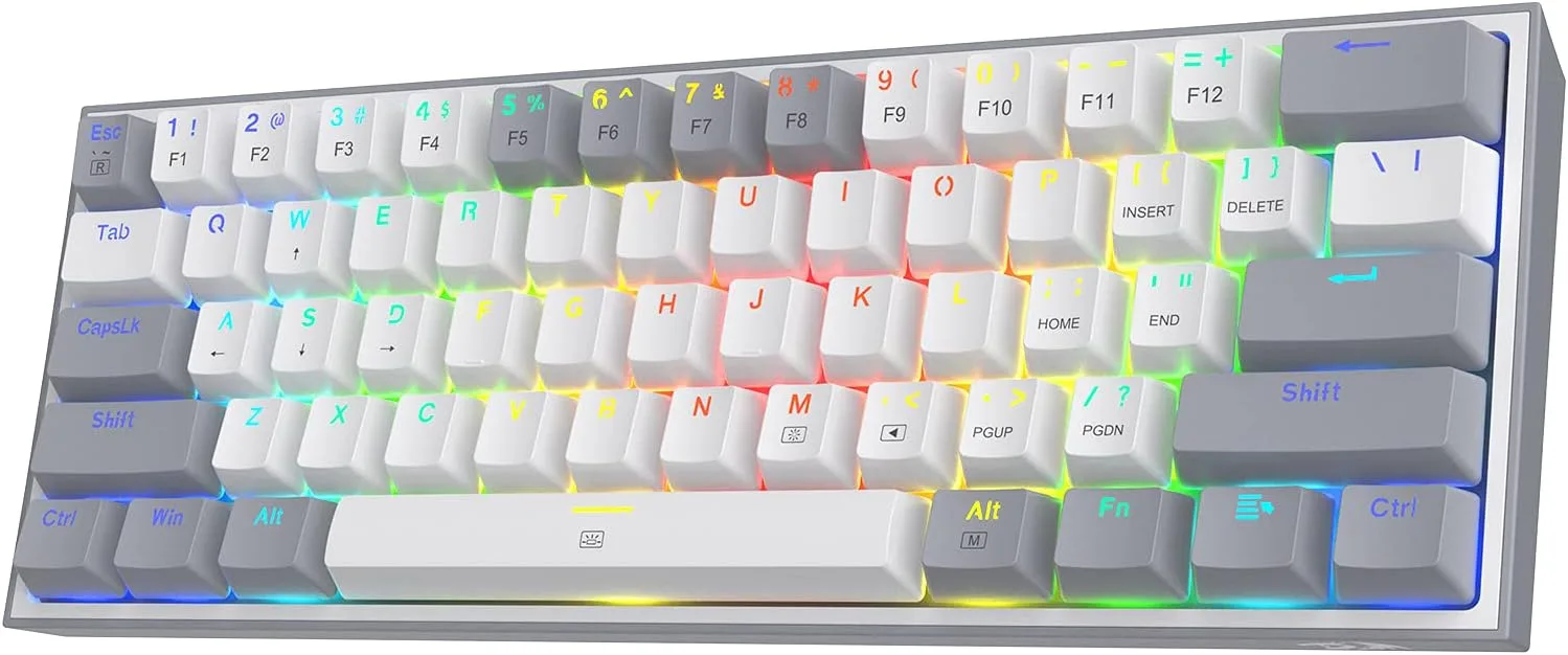Teclado Gamer Redragon K617 Wired 60% Compact Hot-Swap RGB Mecánico