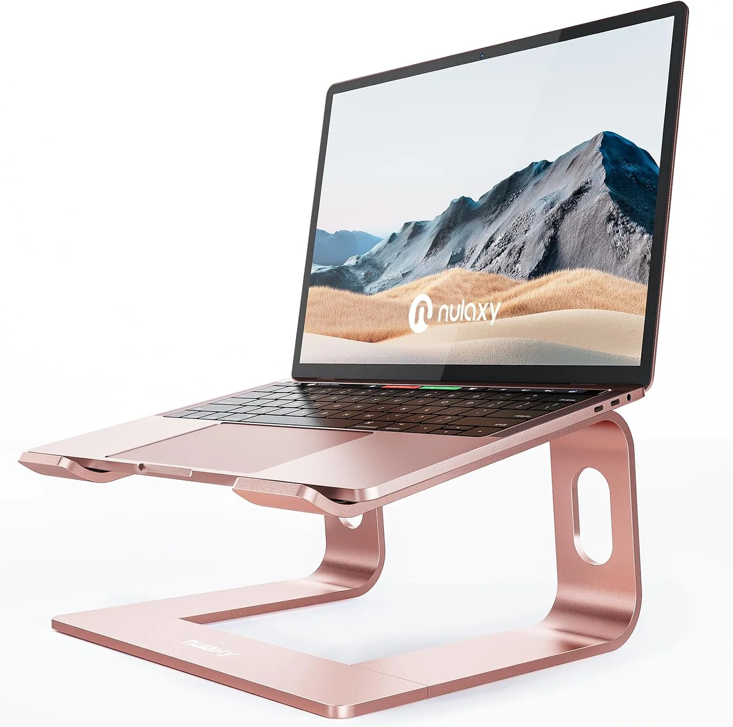 Nulaxy Full Aluminum Laptop Stand, Stable Support to 22 lbs, Rose Gold