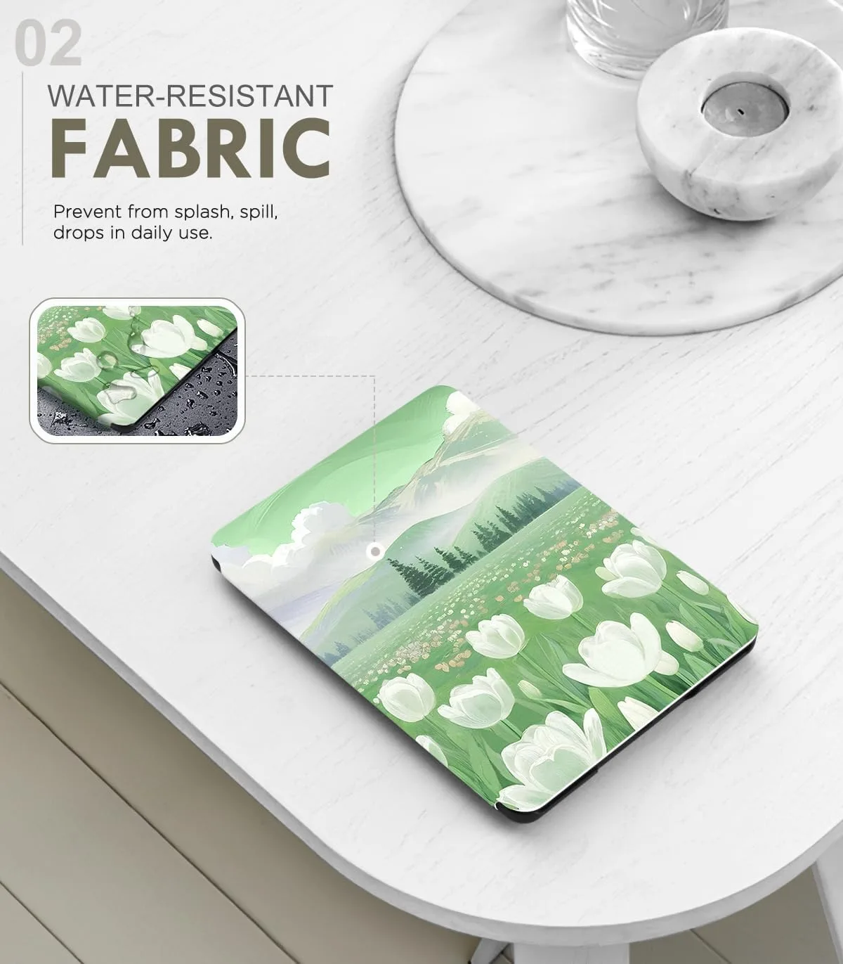 MoKo Case for 7" eBook Reader 2024/2025/2026, Lush Tulips