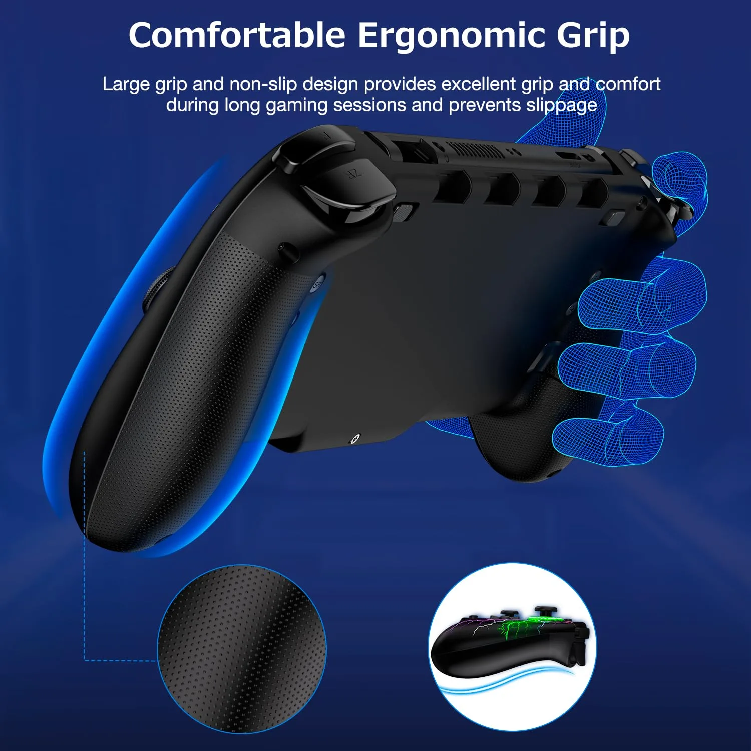 Spican Switch Controllers for Nintendo Switch/OLED, Hall Effect Wireless Pro Controller One-Piece Joypad, Full-Size Ergonomic Handheld Mode Gamepads with 17 RGB Light/Battery/Turbo/Macro/4 Game Slot