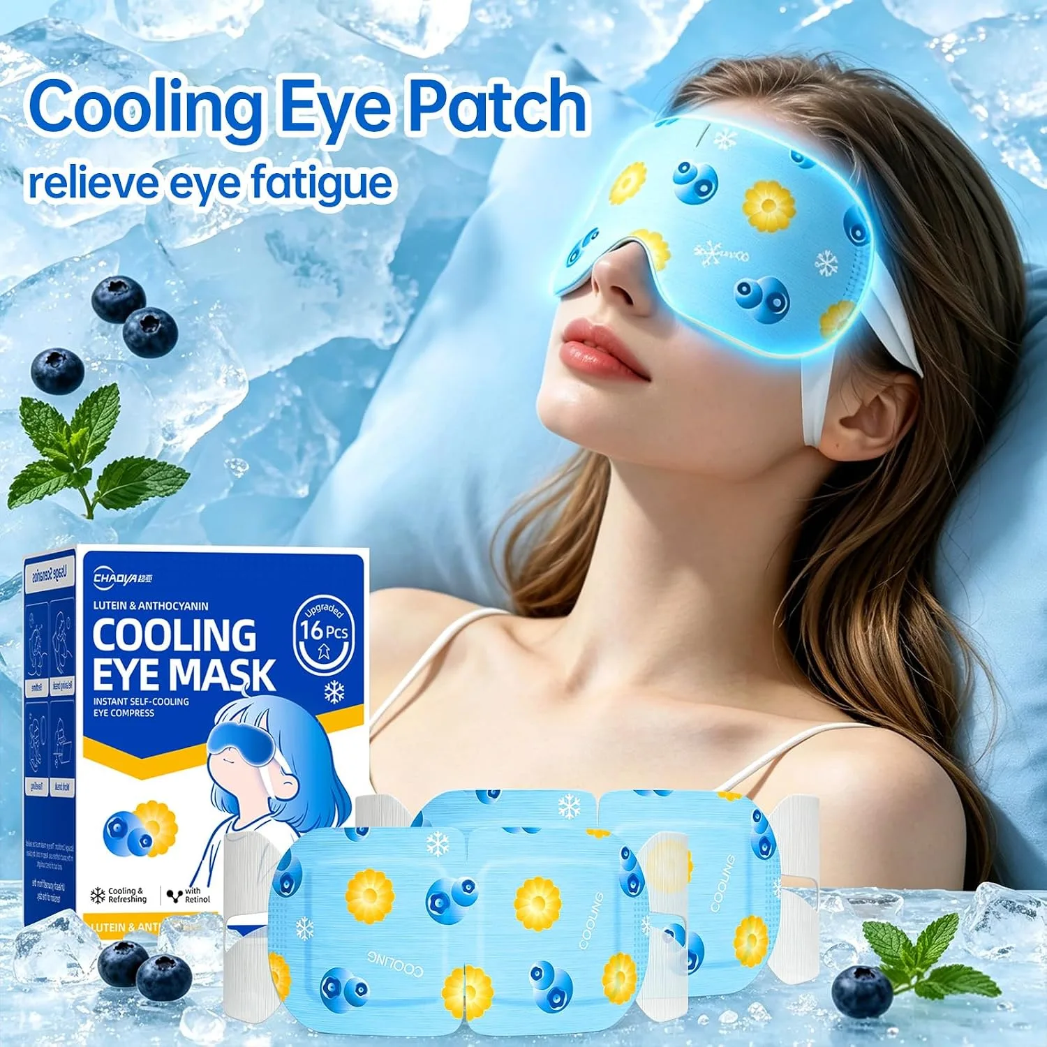 26PCS Self Cooling Eye Mask, Cold Eye Mask & Ice Mask for Eyes, Disposable Cold Compress for Eyes Soothes Puffiness, Gel Eye Mask for Dark Circles, Ideal for Self‑Care, Travel