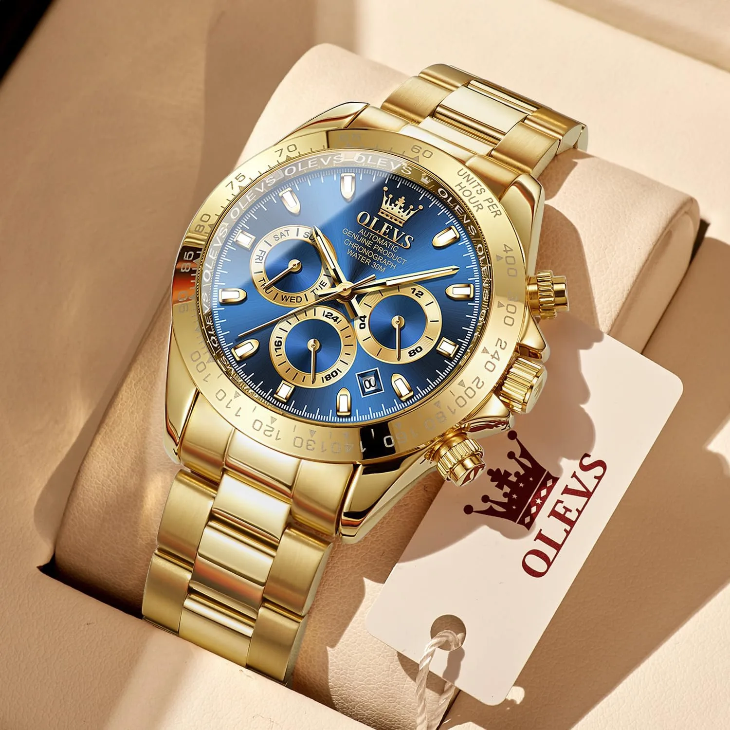 OLEVS Automatic Gold Watches for Men Luxury Classic Stainless Steel