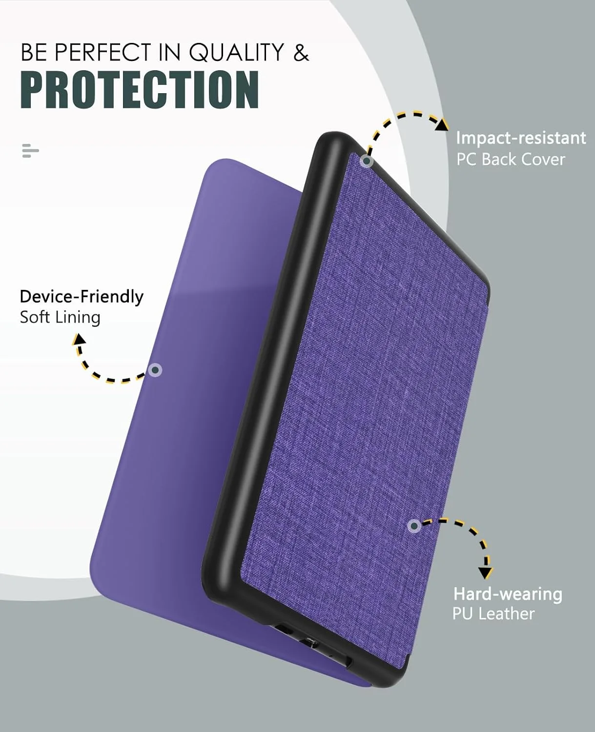 MoKo Case for 7" Kindle Paperwhite 12th Gen&Colorsoft 2024,Denim Purple