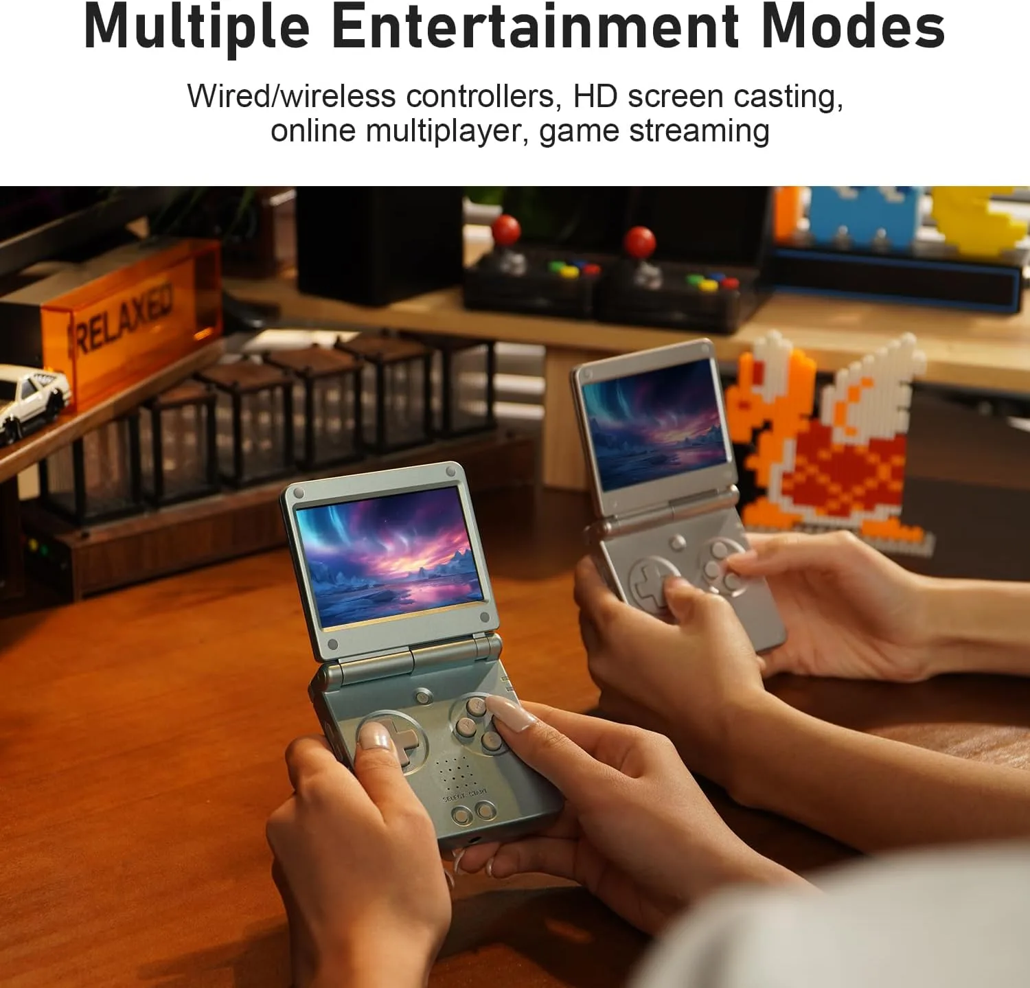 RG SP Retro Handheld Game Console, Update Slimmer Flip RGSP Portable Game Console 3.4'' IPS Screen Linux 16GB 30+ Game Emulators 3300 mAh Support 5G WiFi BT HDMI, No Preloaded Games Platinum