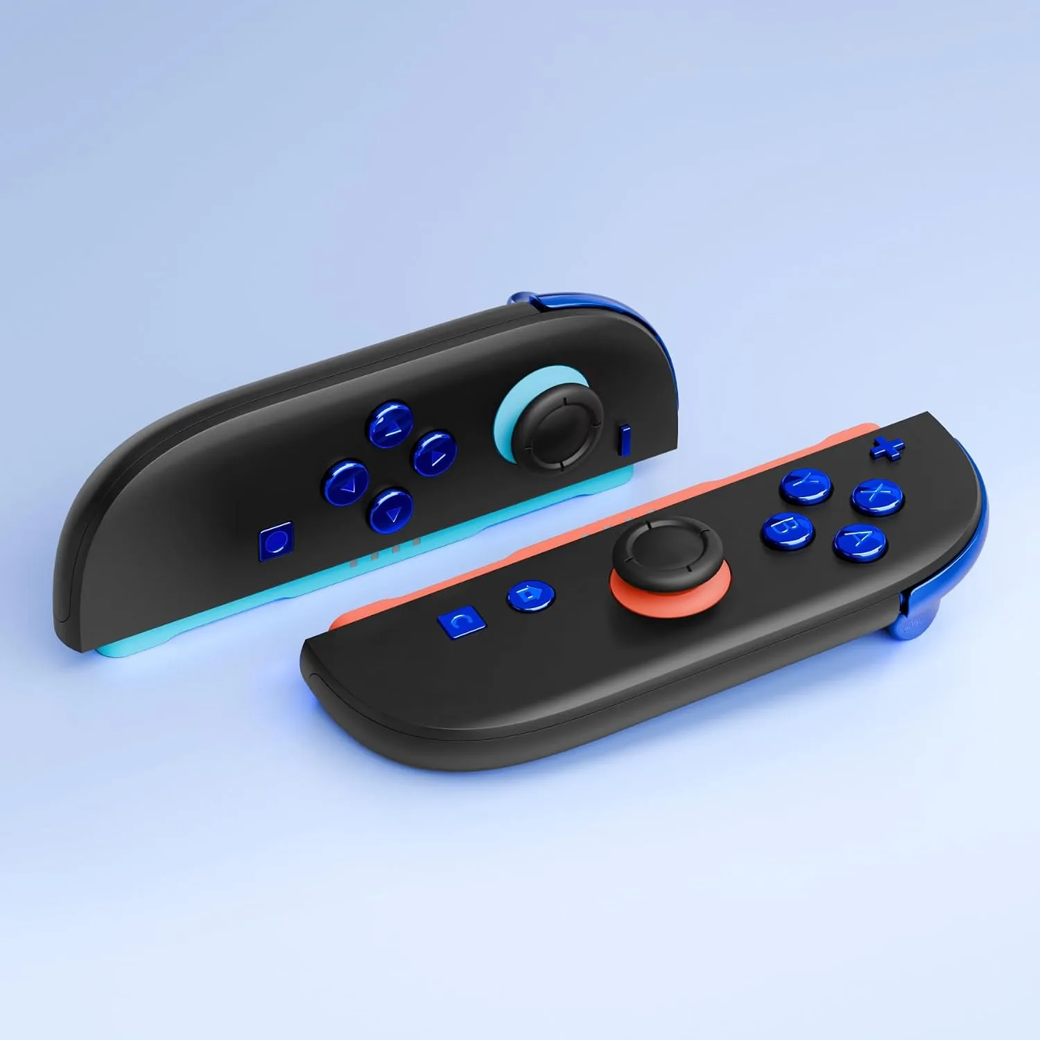 eXtremeRate DIY Replacement Full Set Buttons for Joycon 2, Custom ABXY Direction Keys Dpad + - C Home Capture Release L R ZR ZL Trigger Buttons for Nintendo Switch 2 Controller - Chrome Blue