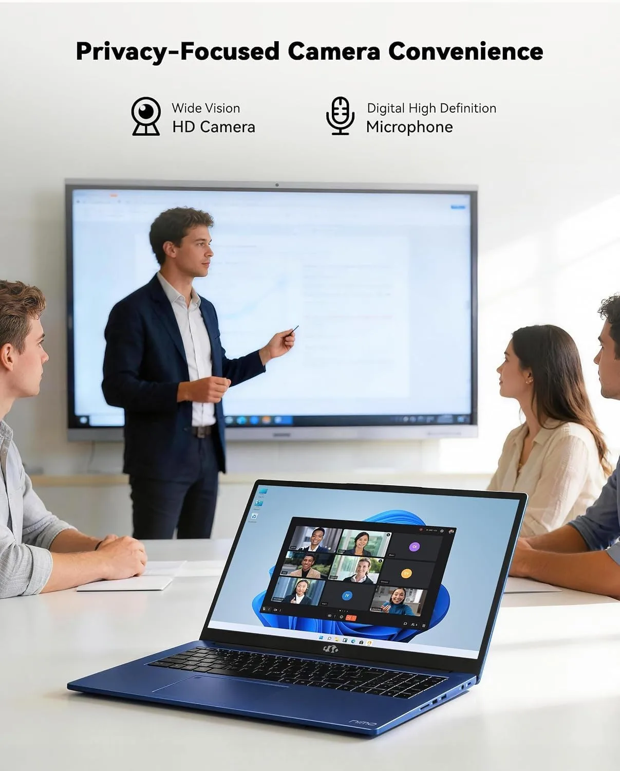 NIMO 15.6'' AI Power Student Laptop Computer 16GB RAM 512GB SSD,AMD Ryzen 5