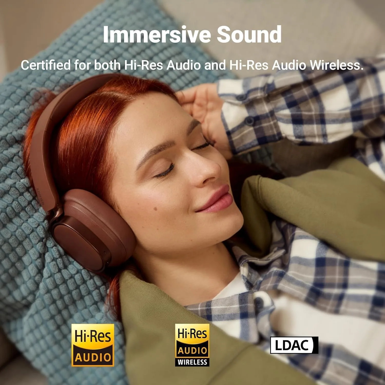 Edifier ES850NB Active Noise Cancelling Over-Ear Headphones, Brown