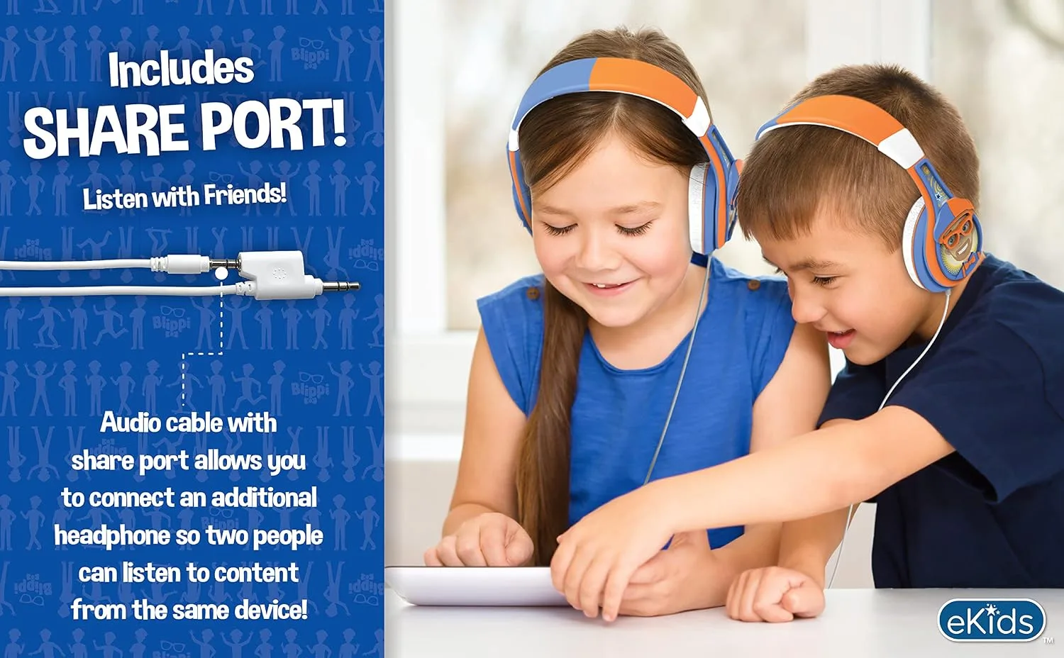 Blippi Kids Headphones with 3.5mm Audio Jack, Wired Headphones for School, Home or Travel (Blippi)