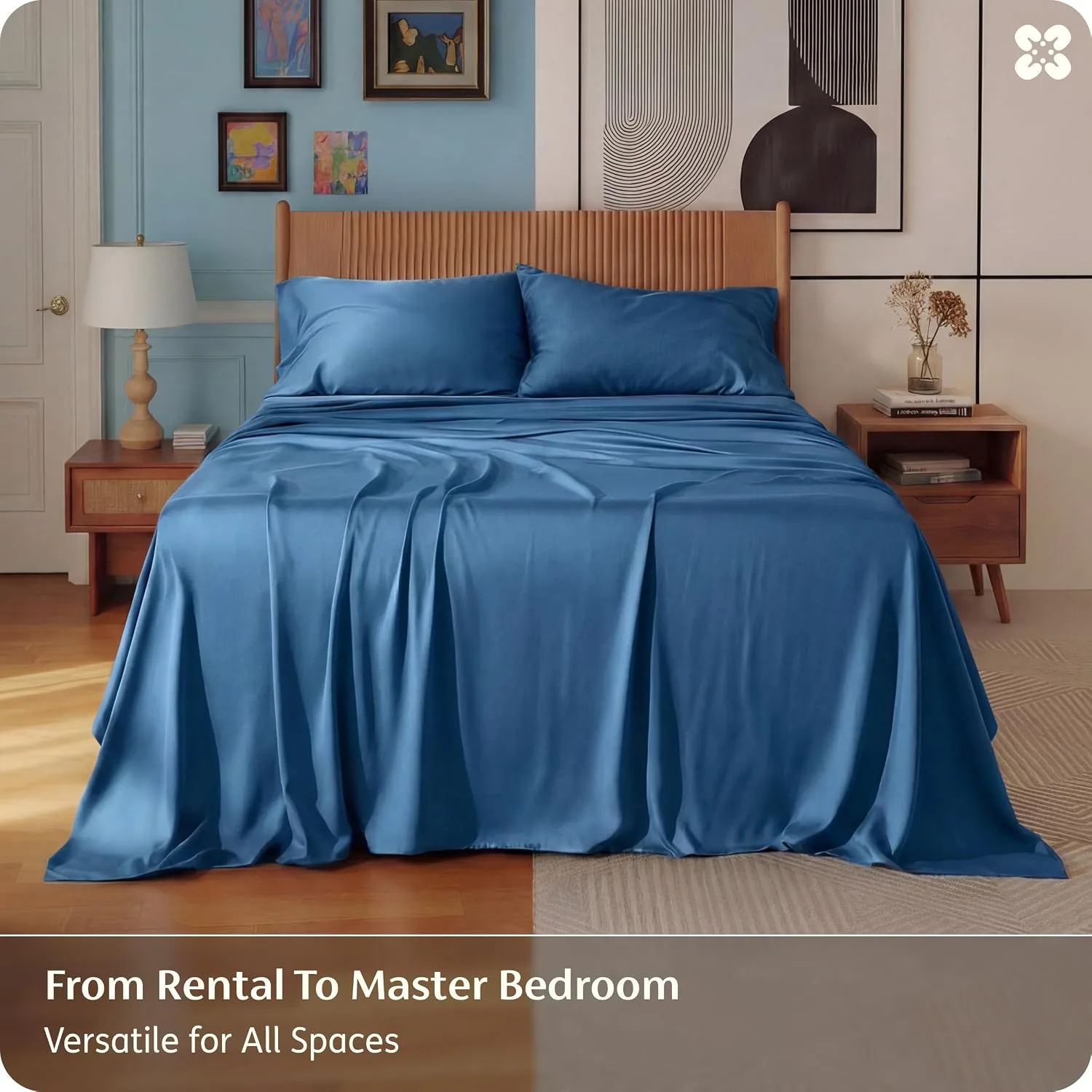 Bedsure PureWoven 100% Rayon Derived from Bamboo, Full Size Sheets, 4 PCS