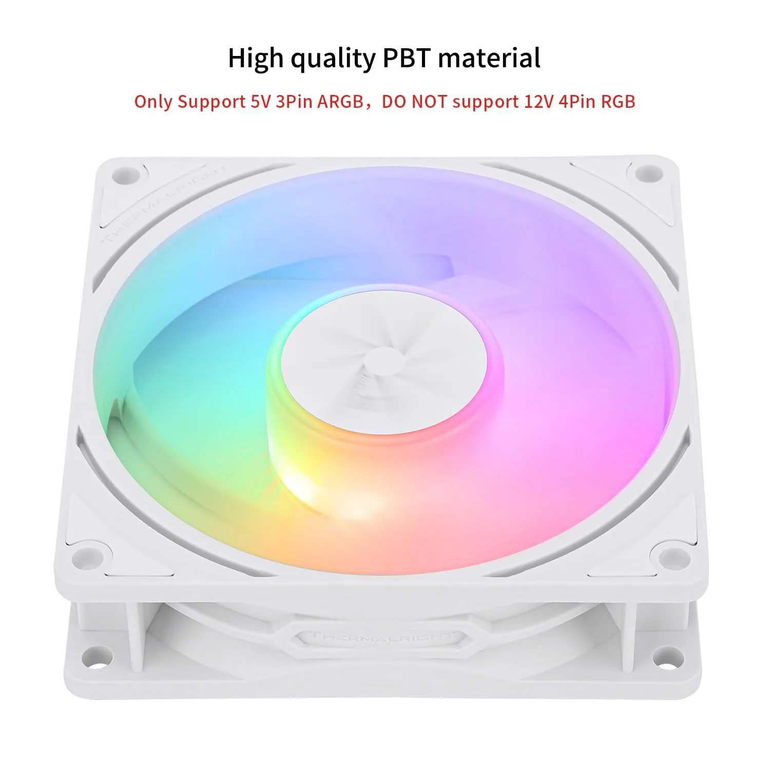 Thermalright TL-P9W-S CPU Fan, Computer Case ARGB Fan Quiet 4PIN PWM PC Cooling, High Performance 92mm Silent Cooler, 2200RPM Speed, CPU Cooling (White)
