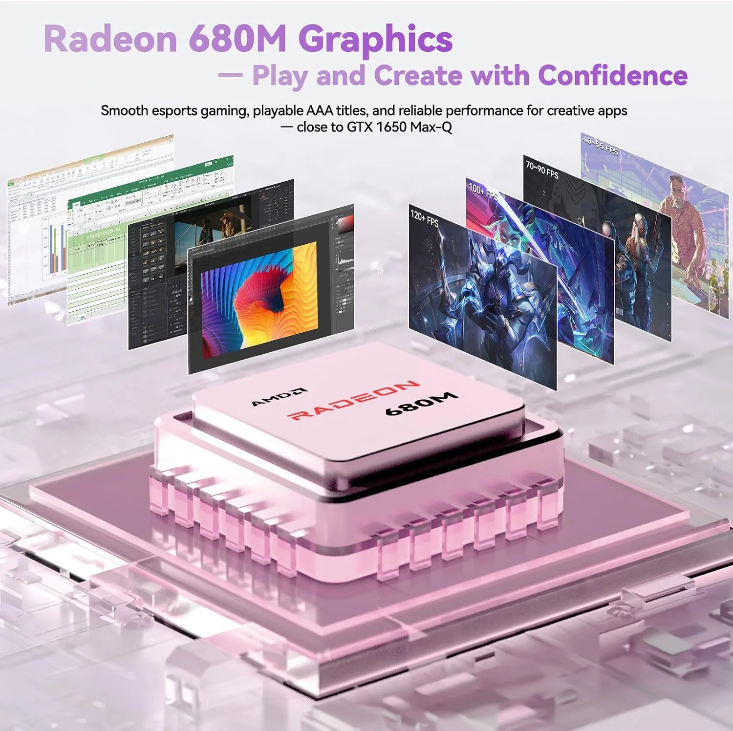 NIMO 17.3 FHD Light Gaming AI-Laptop, 8 Cores AMD R7 16GB DDR5 512GB SSD