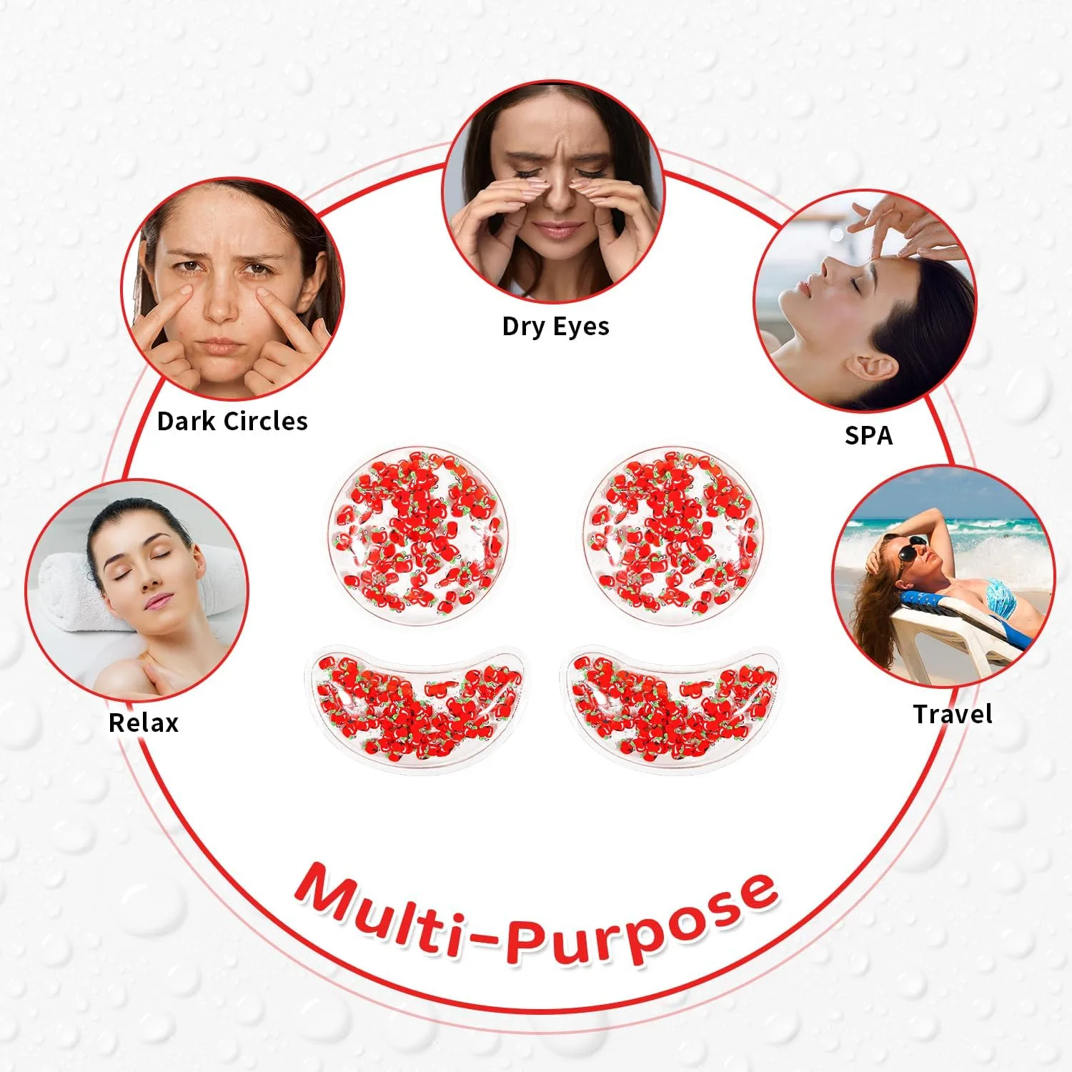 4PCS Gel Eye Ice Pack Set Reusable, Cold and Hot Compress for Eyes